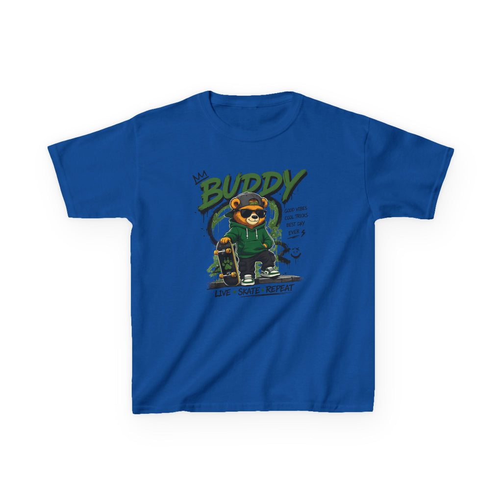 Kids Skateboard Tee "Buddy" Graphic Live • Skate • Repeat Boys and Girls Graphic Tee