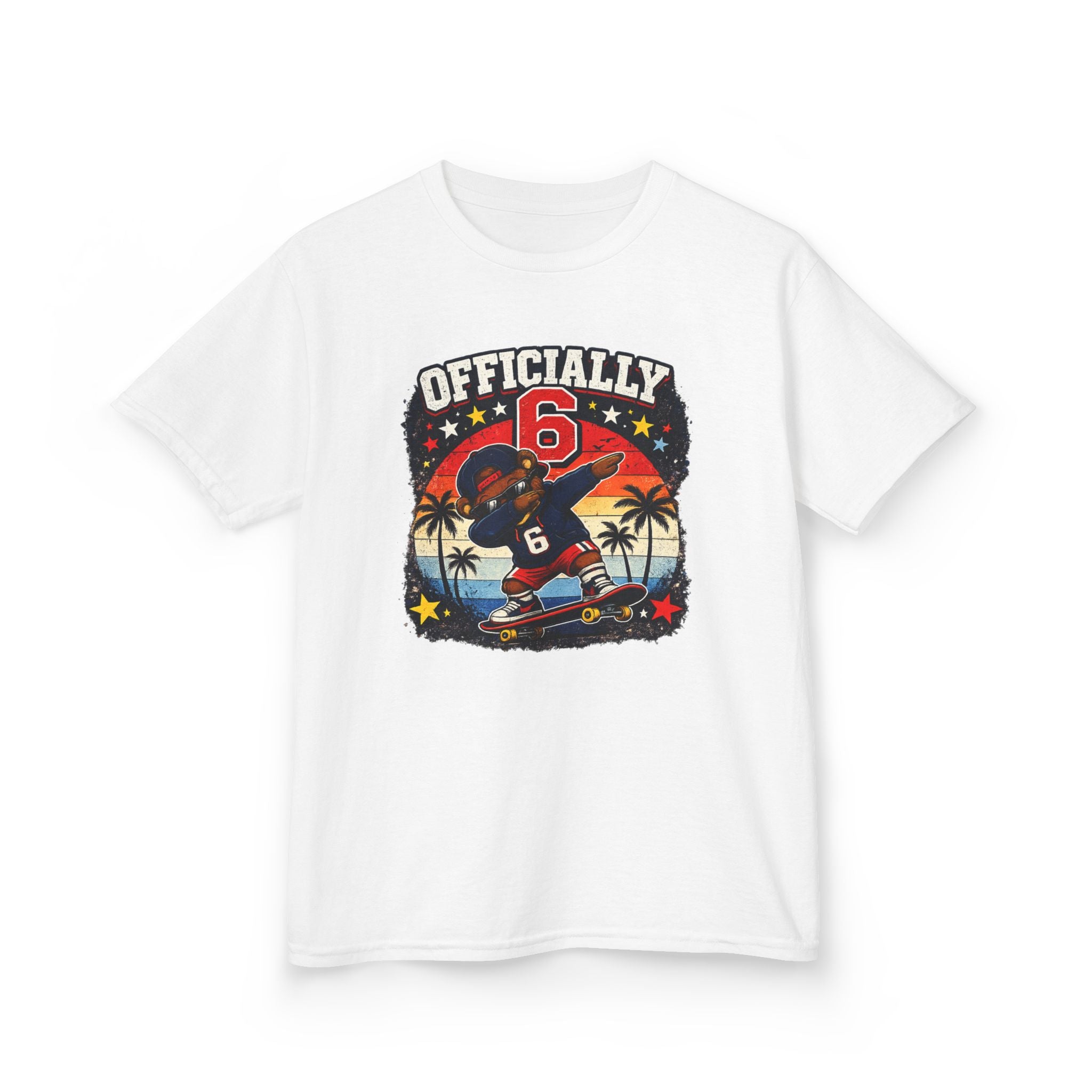 "Officially 6" Graphic kids Birthday T-Shirt Design