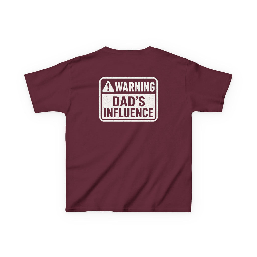 Warning "Dad Influence" Humor Graphic T-Shirt Design