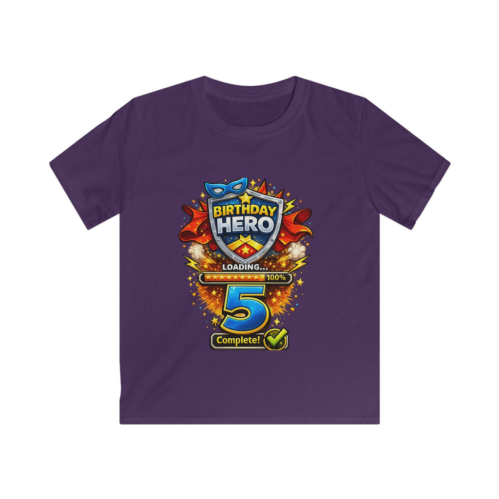 Birthday Hero 5th Birthday Kids Tee
