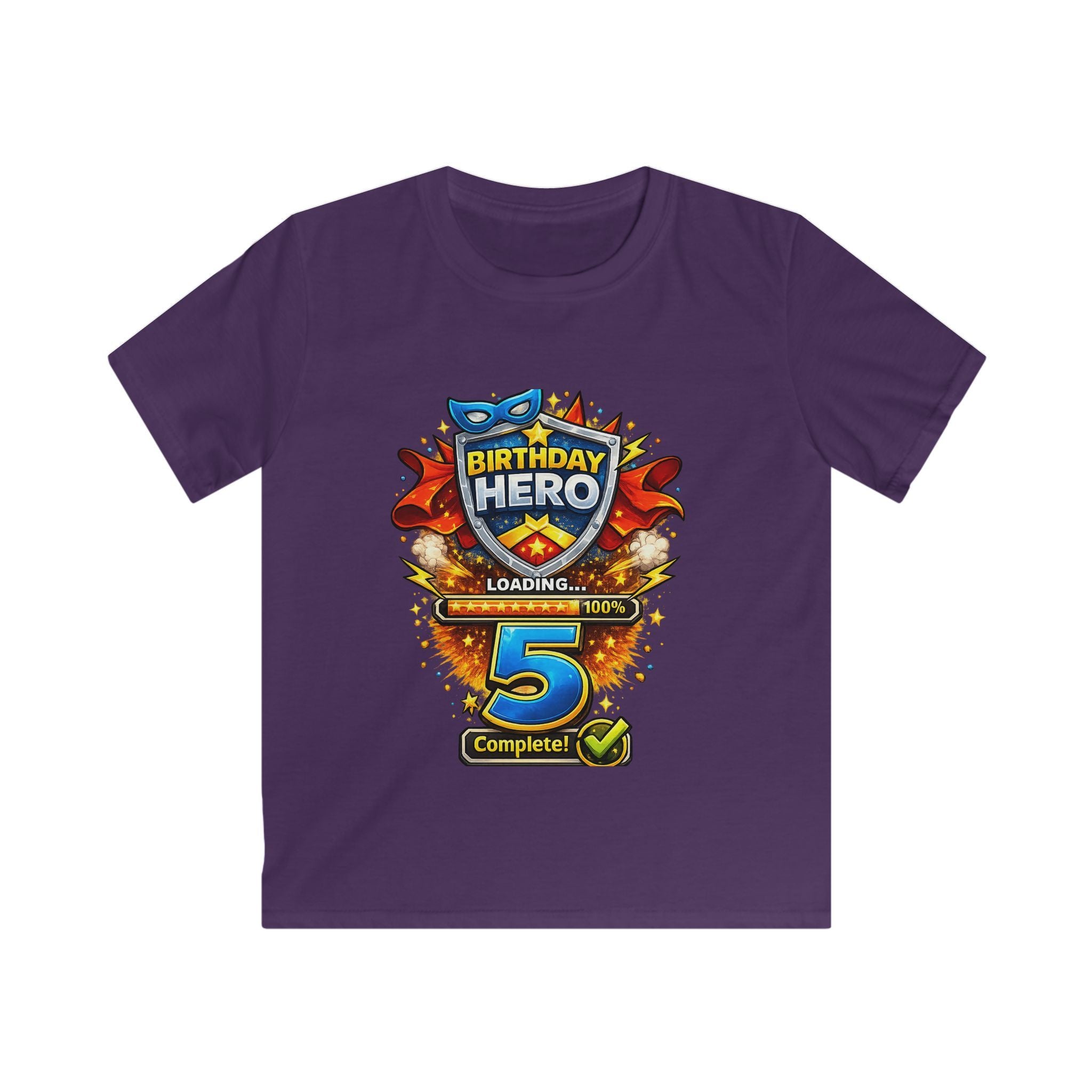 Birthday Hero 5th Birthday Kids Tee