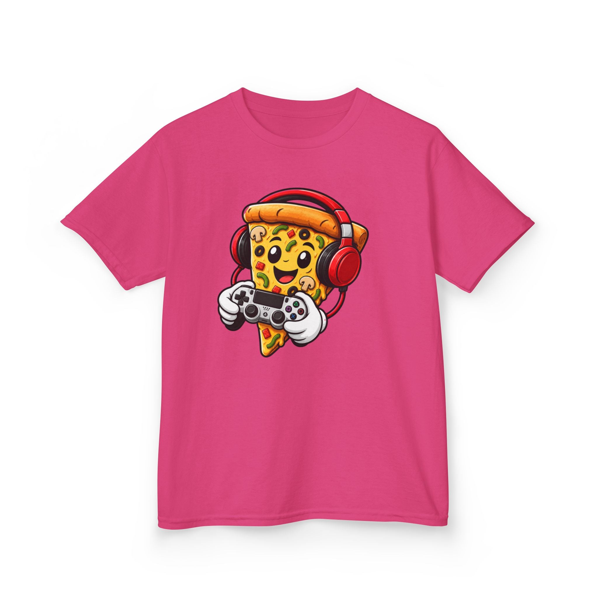 "Pizza Powered" Graphic kids Gamer T-Shirt Design