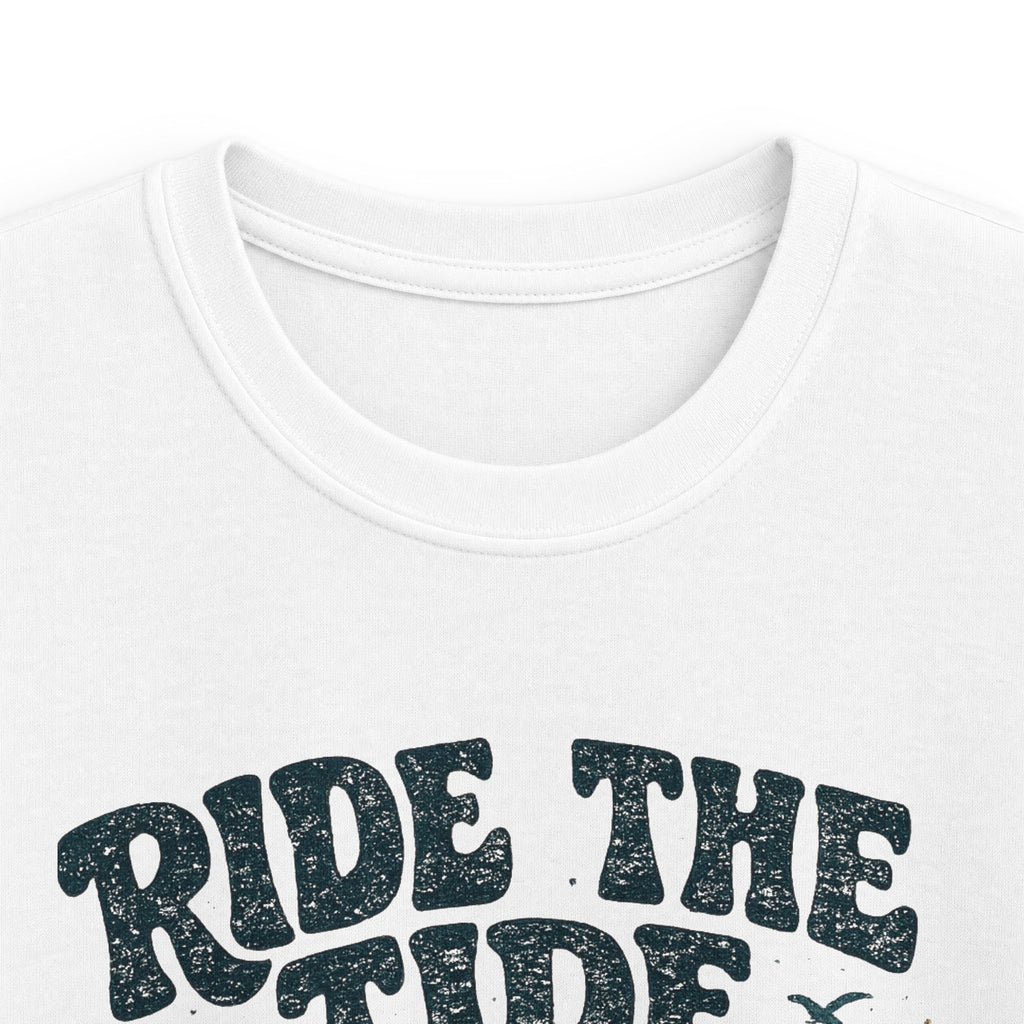 Kids Tee "Ride the Tide" Dolphin Surf Boys & Girls Graphic T-Shirt