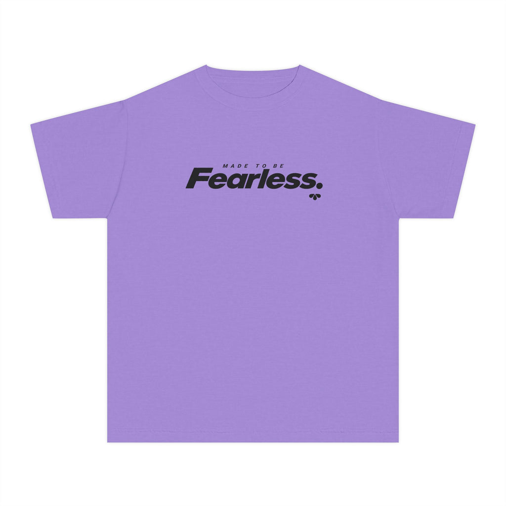 Motivational Youth Shirt, Made to Be Fearless Bold Text Tee, Confidence Kids