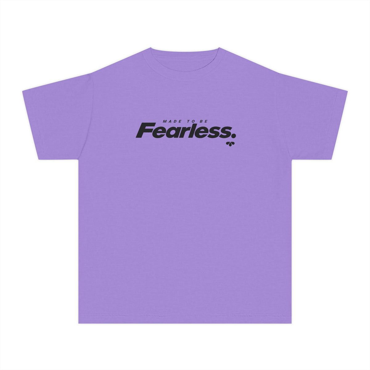 Motivational Youth Shirt, Made to Be Fearless Bold Text Tee, Confidence Kids