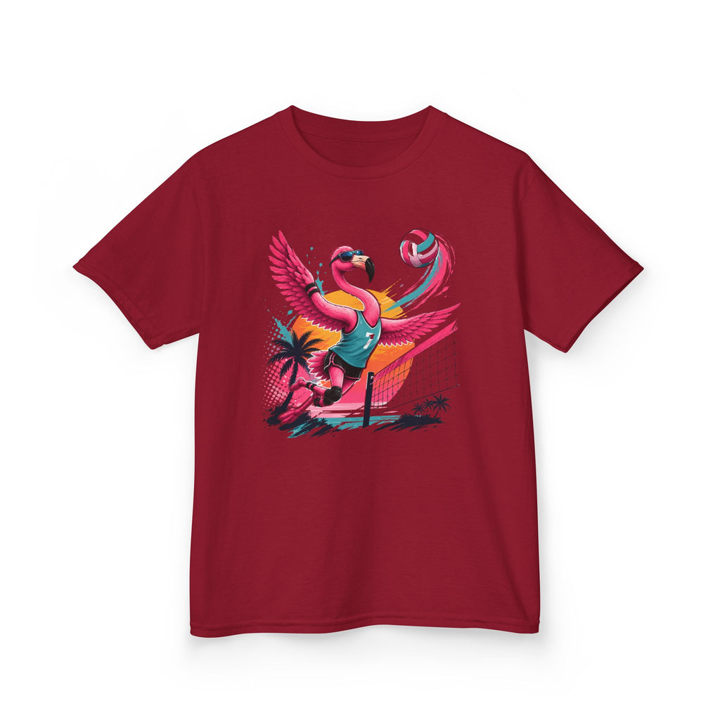 Volleyball Flamingo T-Shirt | Beach Volleyball Flamingo Graphic | Funny Summer Sports Tee | Volleyball Player Gift | Tropical Athlete Shirt