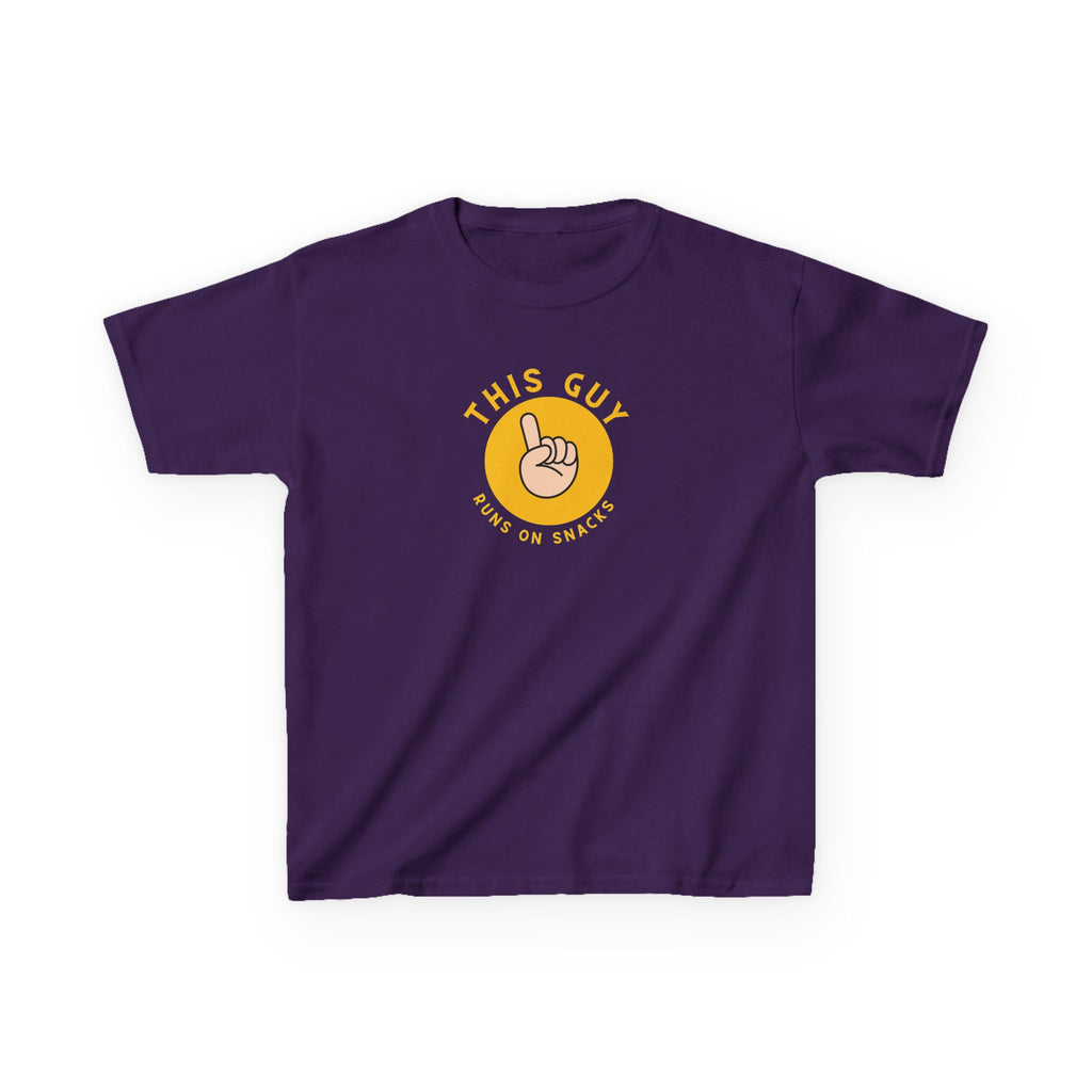 This Guy- Runs on Snacks | Funny Kids Graphic T-Shirt