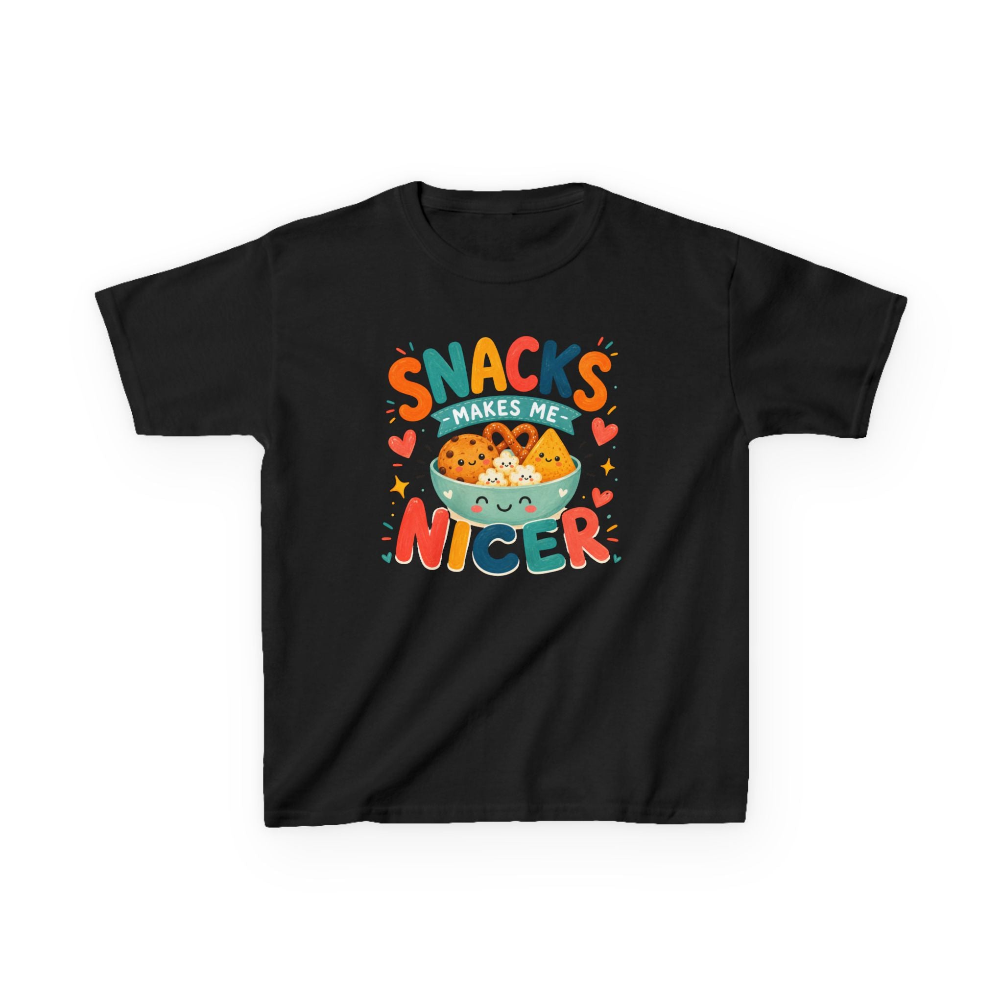 Cute Kids T-Shirt "Snacks Make Me Nicer" Cute Snack Monster Tee