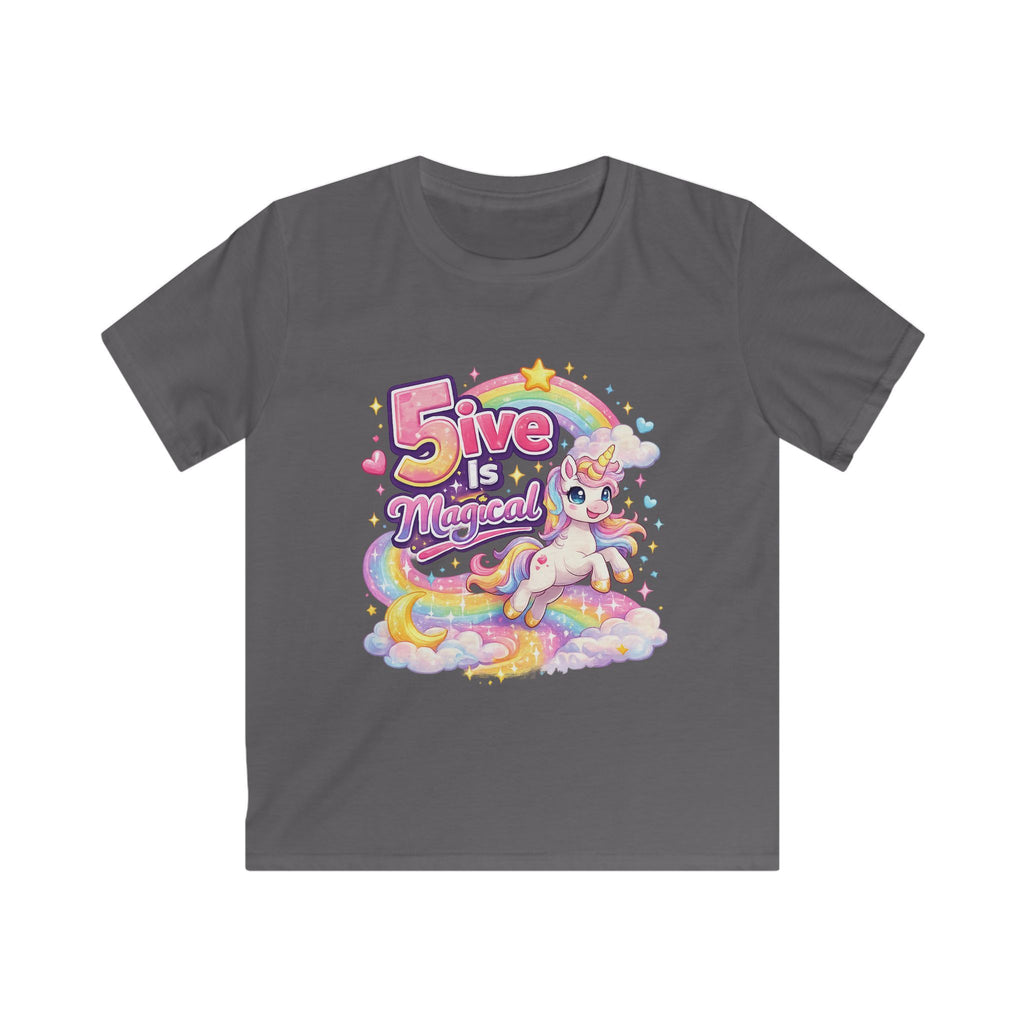 "5 Is Magical" Unicorn Birthday Tee Kids 5th Birthday Shirt