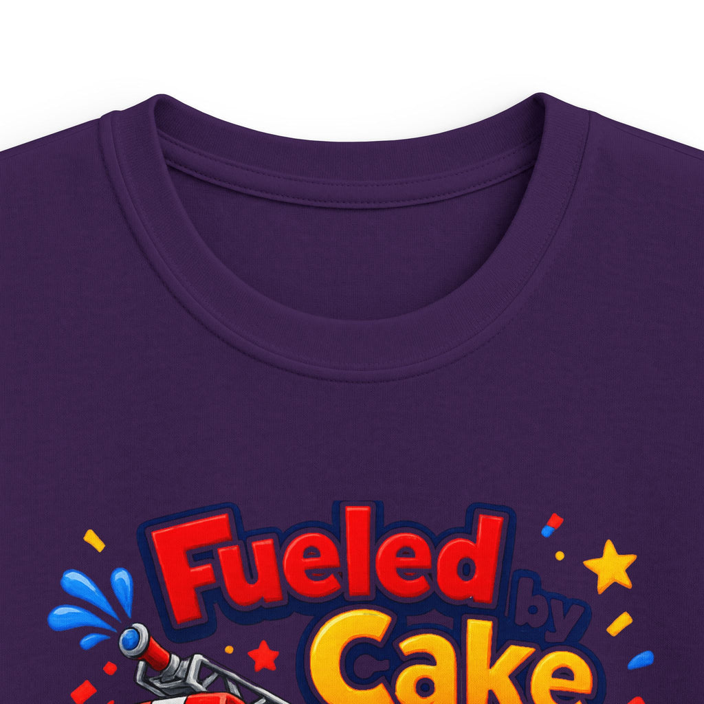 Kids Birthday T‑Shirt 'Fueled by Cake Turning 5' Fire Truck Tee