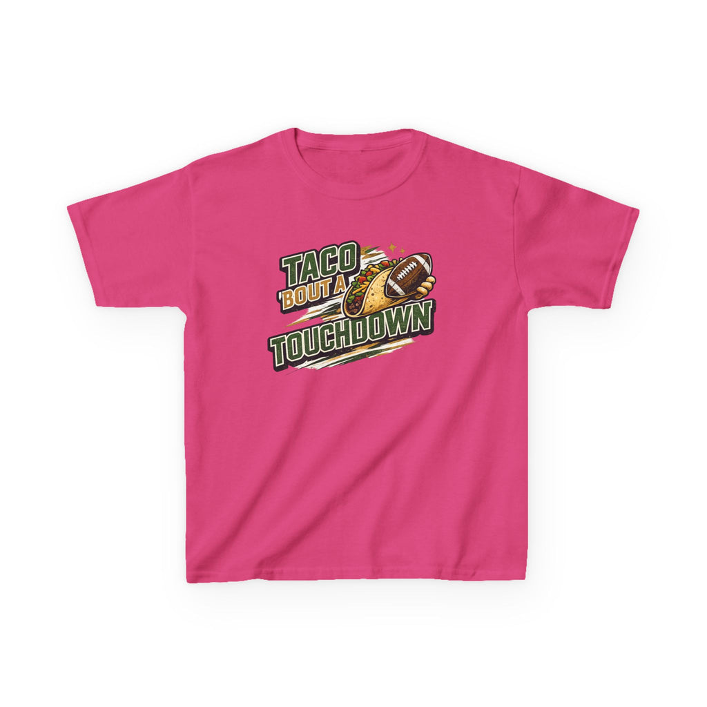 Taco 'Bout a Touchdown Football T-Shirt Design | Taco Football Graphic | Game Day Sports Tee