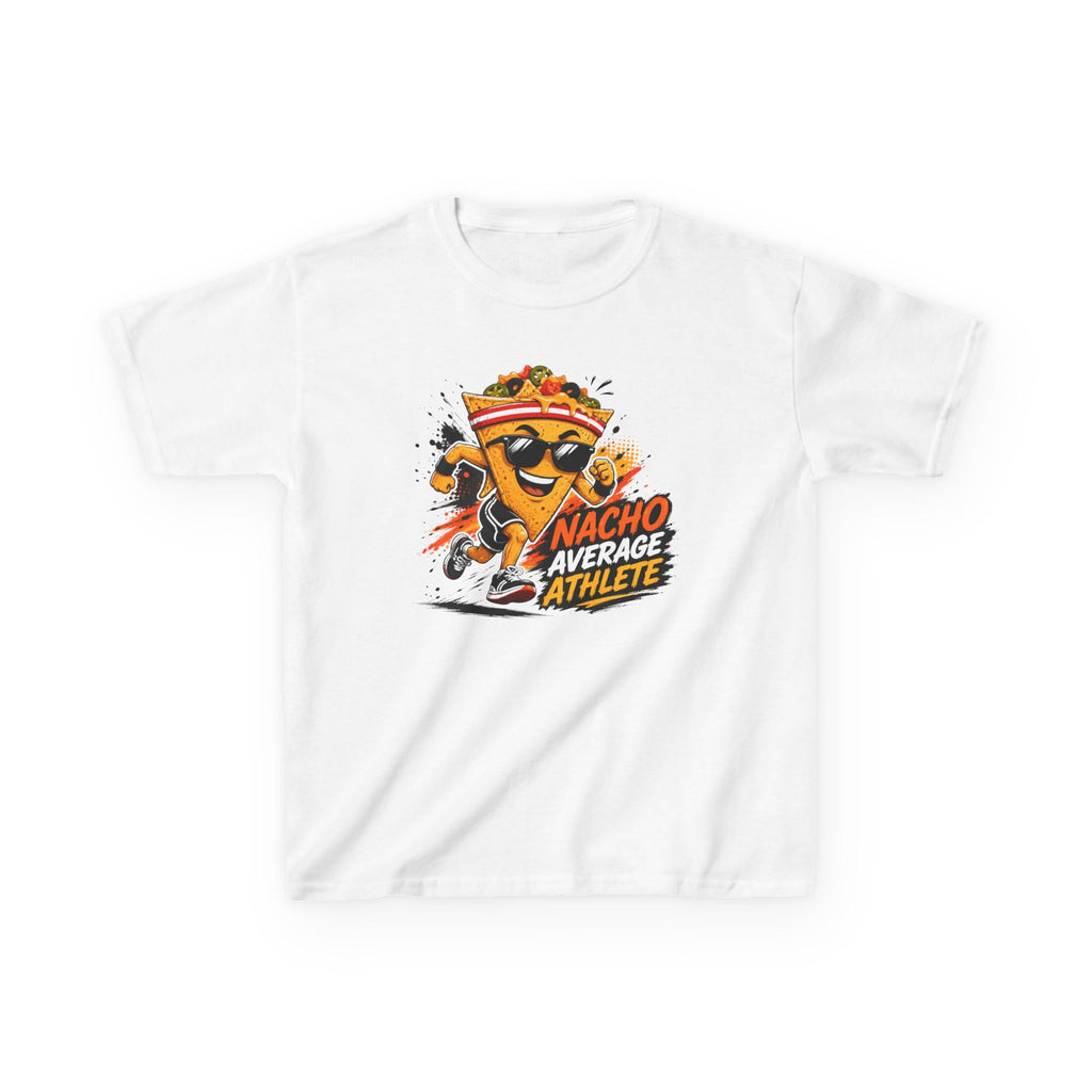 Nacho Average Athlete T-Shirt | Funny Nacho Sports Graphic Tee | Food Pun Running Shirt | Kids & Adults Athletic Gift