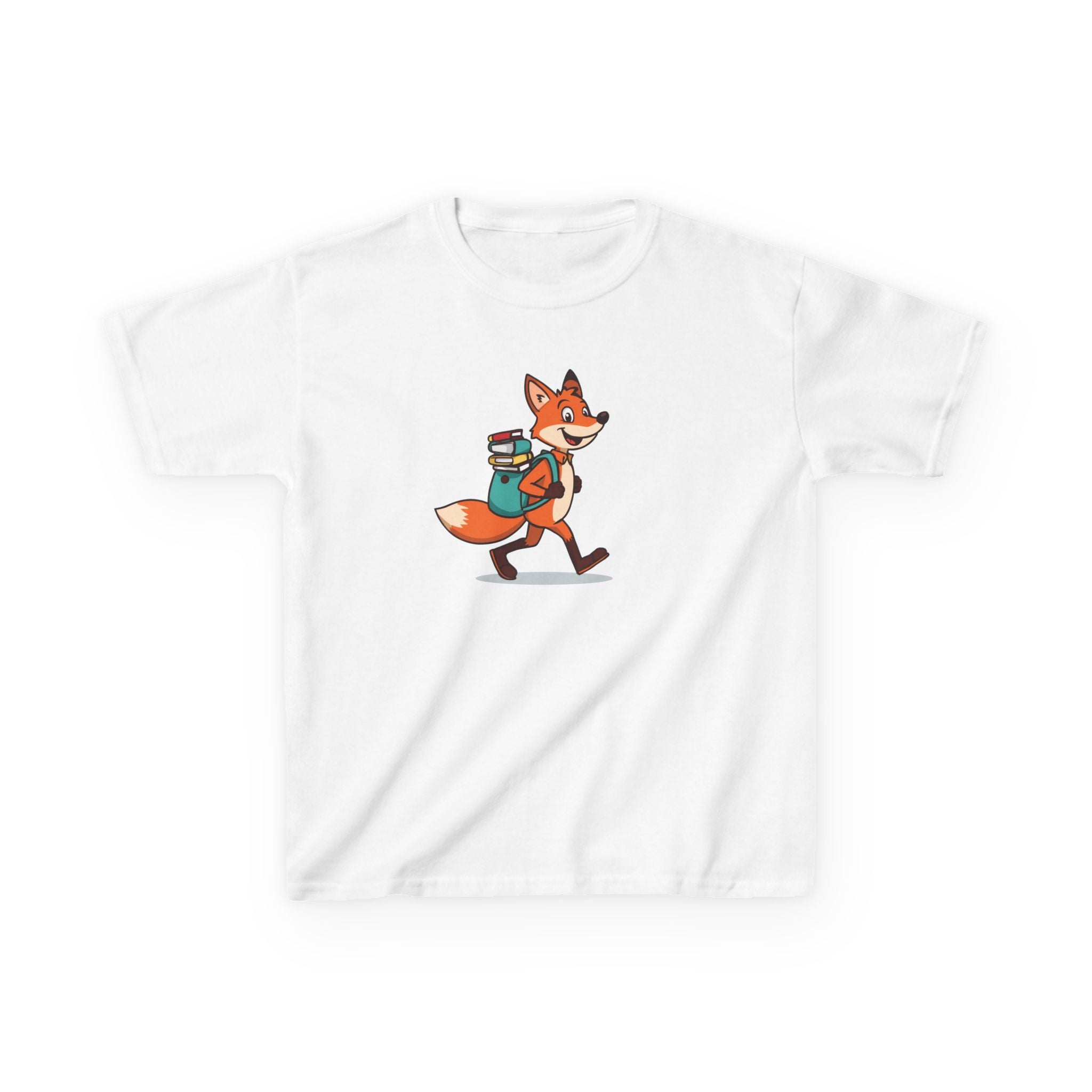 Kids T-Shirt — "Fox  with book bag"