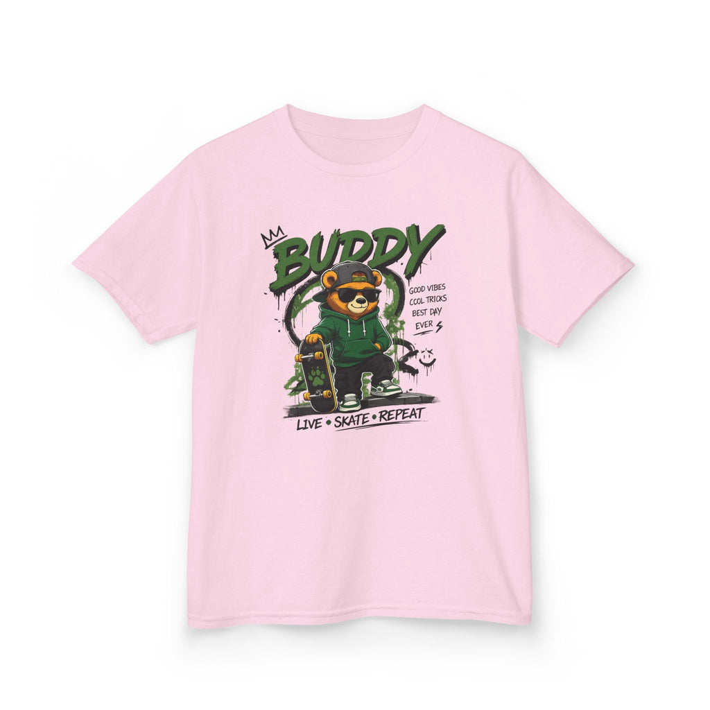 Kids Skateboard Tee "Buddy" Graphic Live • Skate • Repeat Boys and Girls Graphic Tee