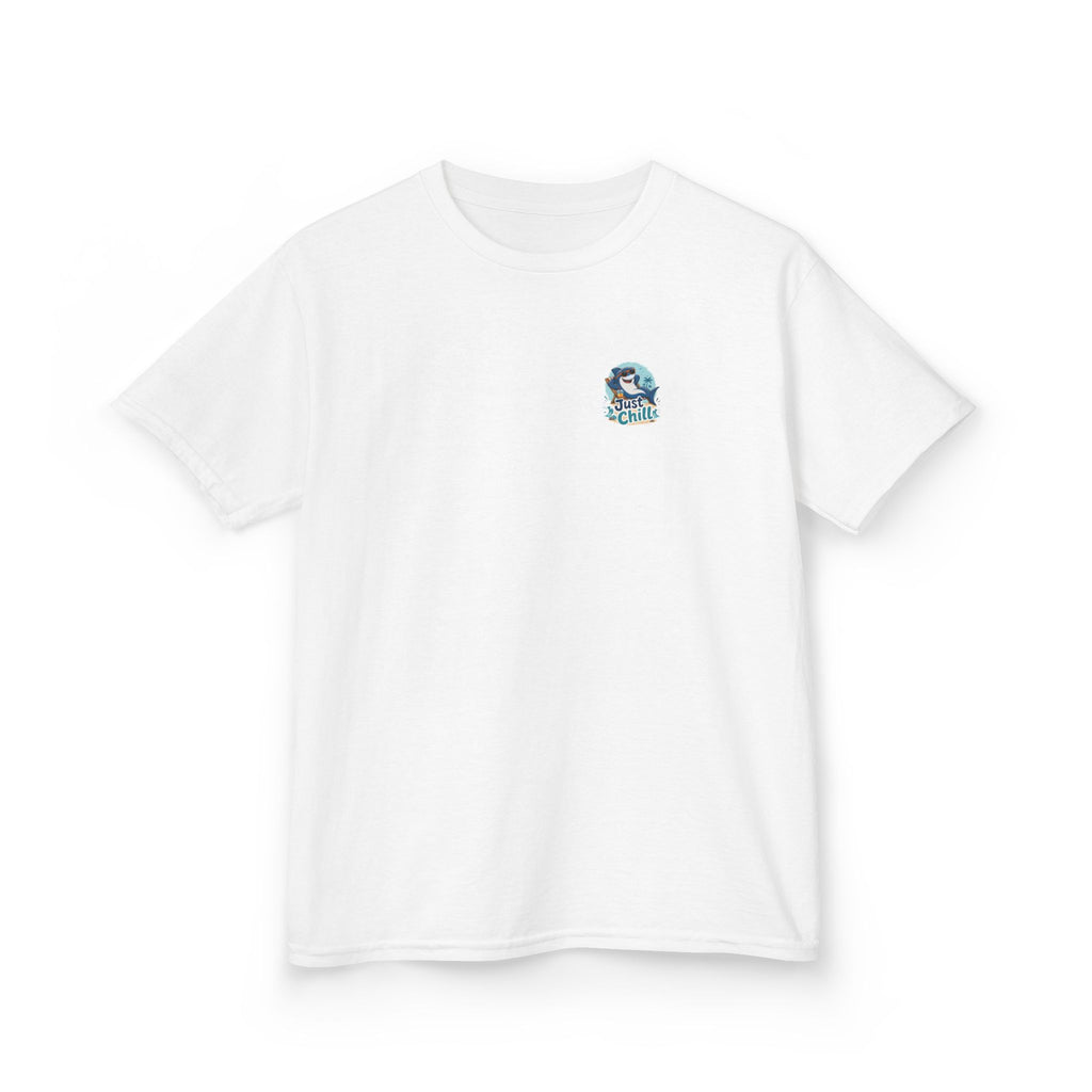 Kids Tee 'Just Chill' Surfing Shark Girls and Boys Graphic