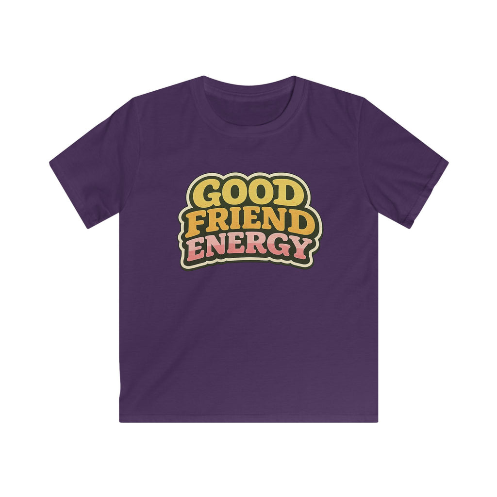 Kids Tee "Good Friend Energy" Retro Graphic Youth T‑Shirt For Boys & Girls