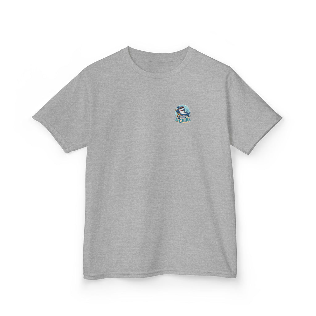Kids Tee 'Just Chill' Surfing Shark Girls and Boys Graphic