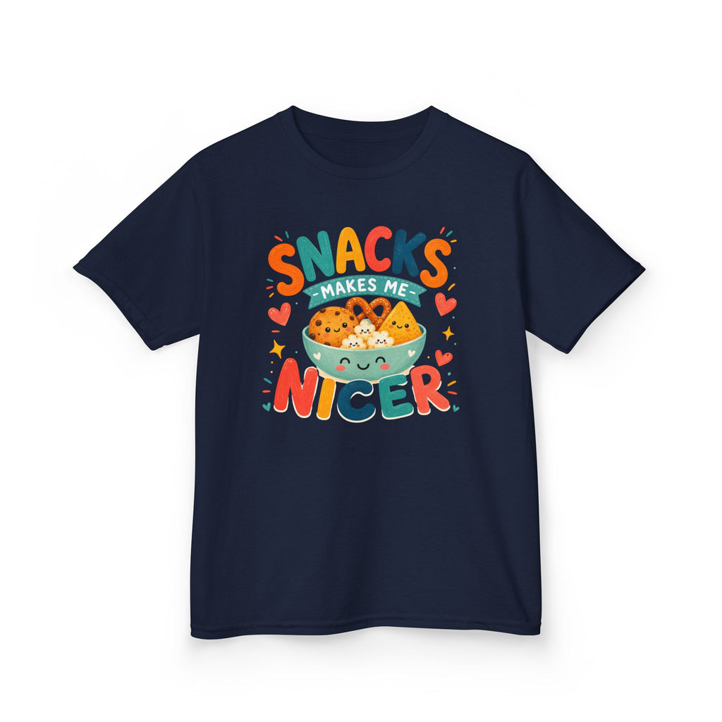 Cute Kids T-Shirt "Snacks Make Me Nicer" Cute Snack Monster Tee