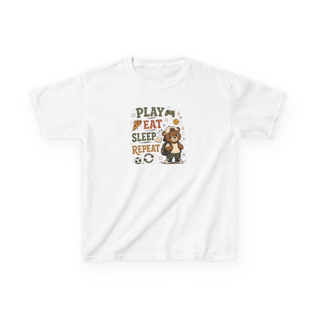Kids Funny T-Shirt — "PLAY-EAT-SLEEP-REPEAT"