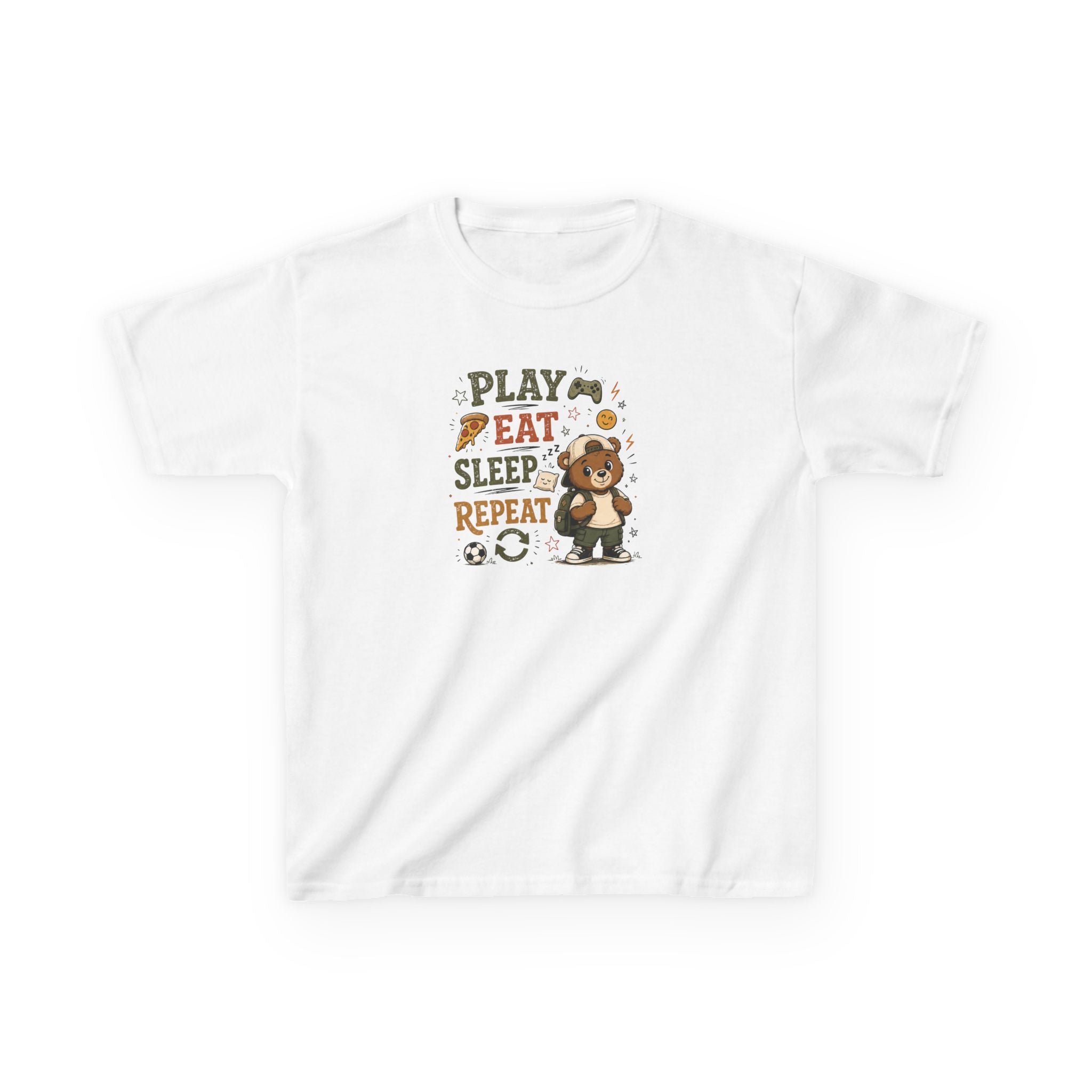 Kids Funny T-Shirt — "PLAY-EAT-SLEEP-REPEAT"