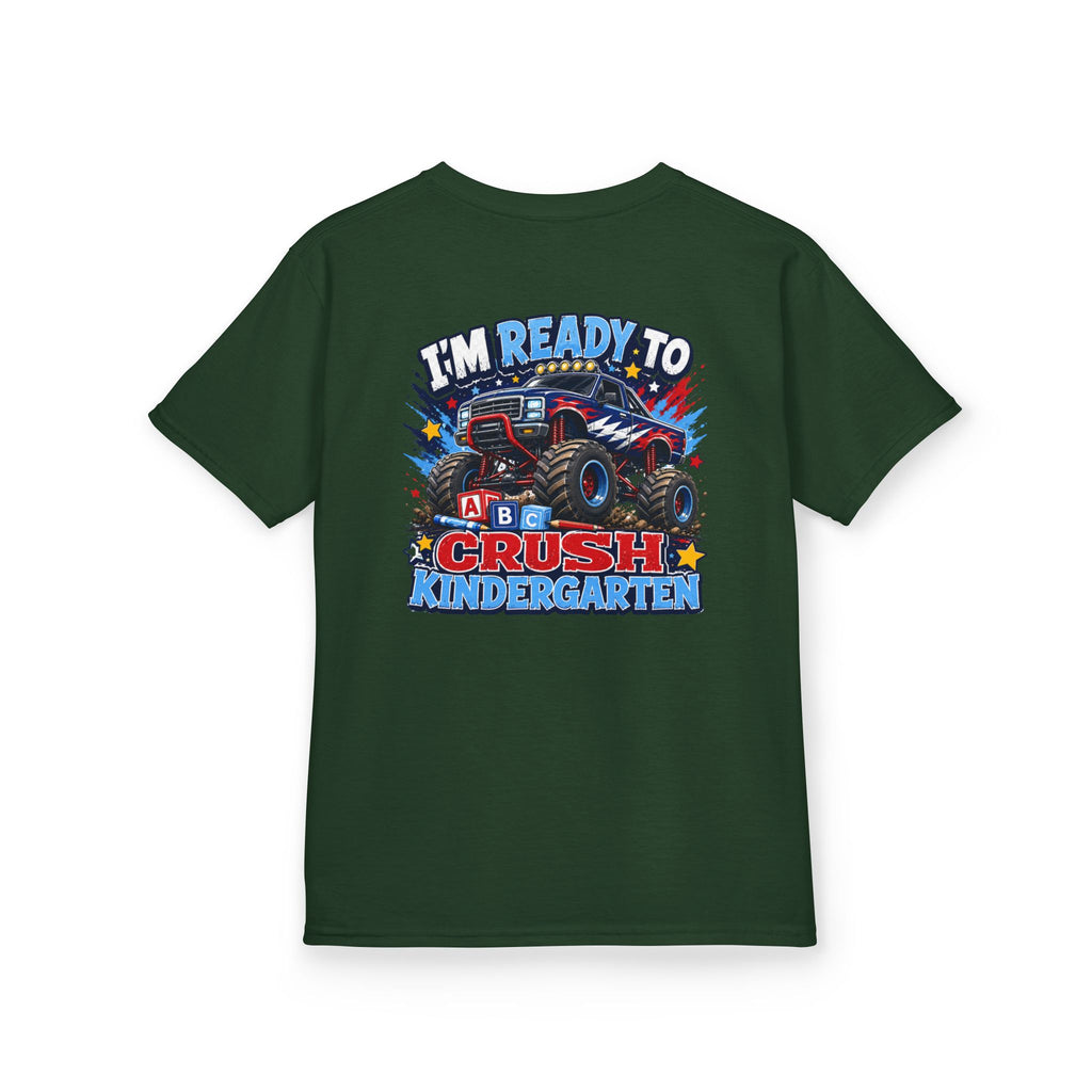 "I'm Ready to Crush Kindergarten" Grade Monster Truck Back to School Kids Graphic T-Shirt