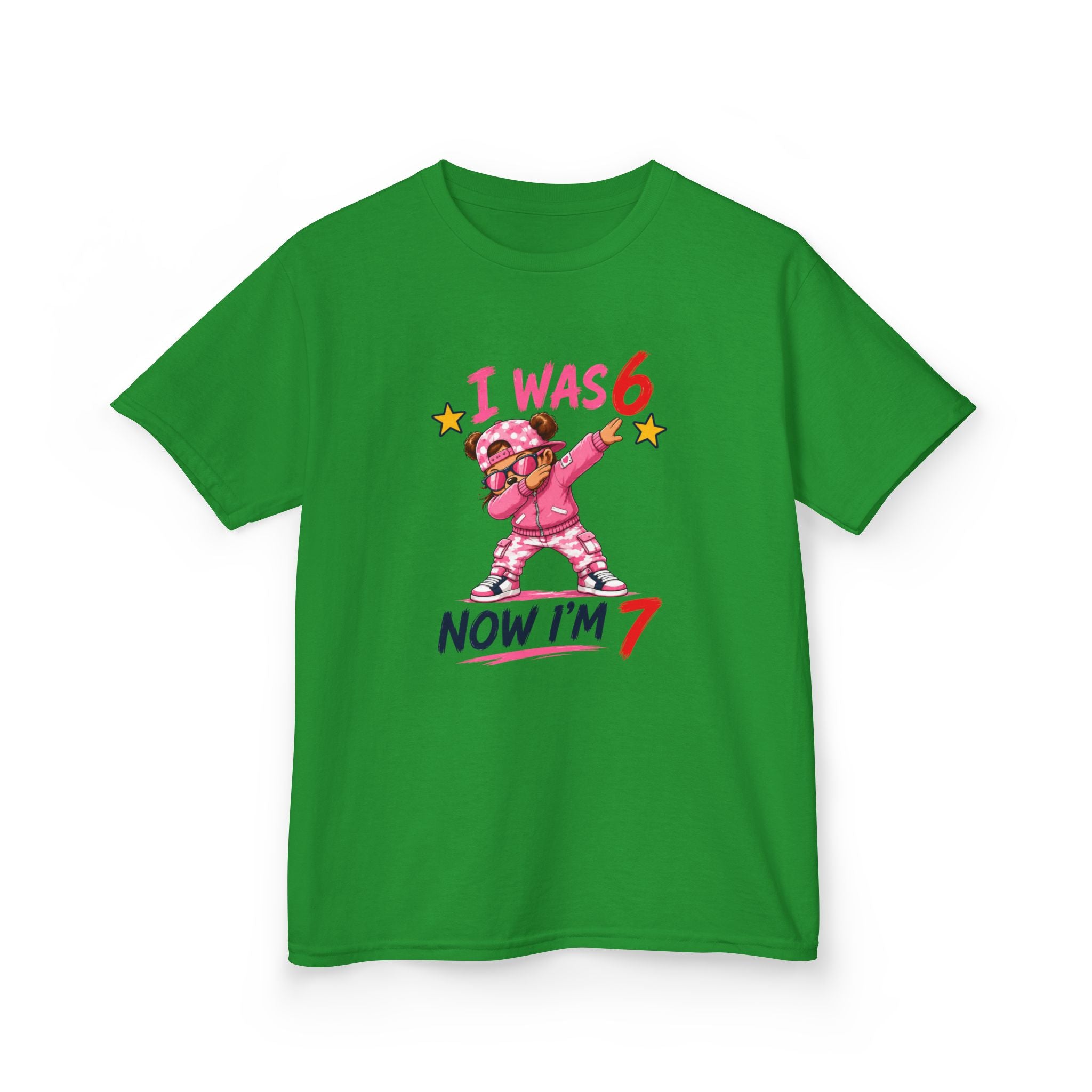 " I was 6 Now I'm 7" Girls Graphic kids Birthday T-Shirt Design