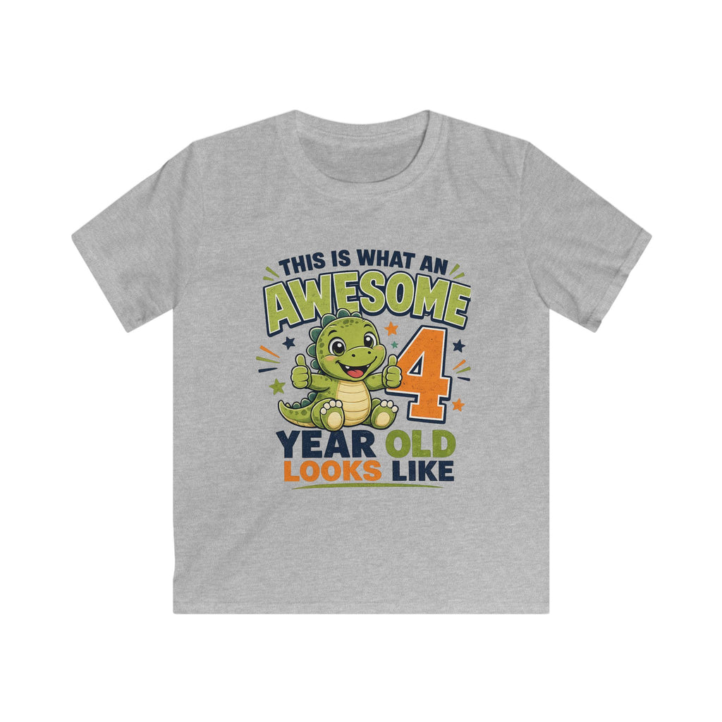 Kids Tee "This Is What An Awesome 4 Year Old Looks Like" Birthday Shirt