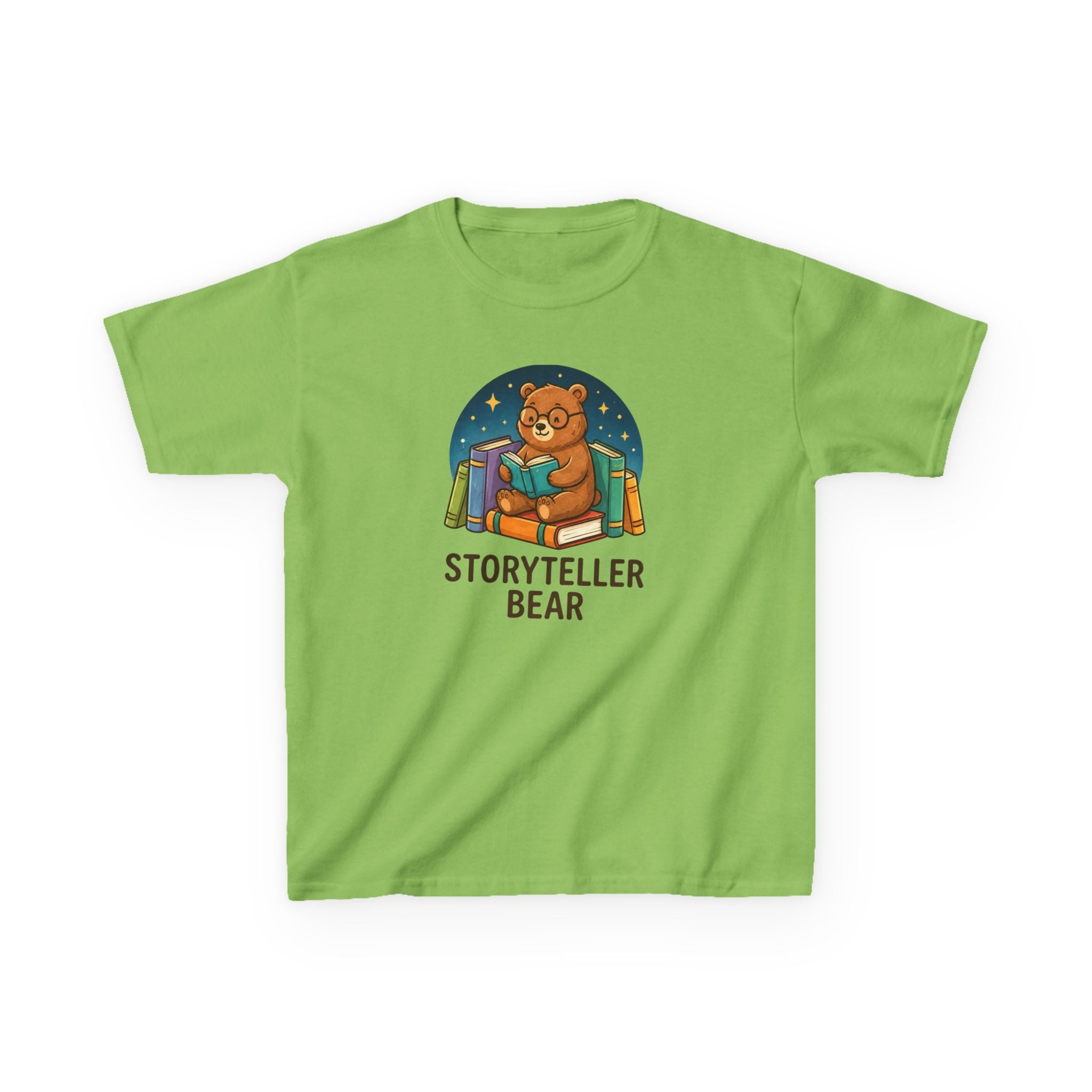 Kids T-Shirt — "Storyteller Bear" Cute Reading Bear Tee for Children