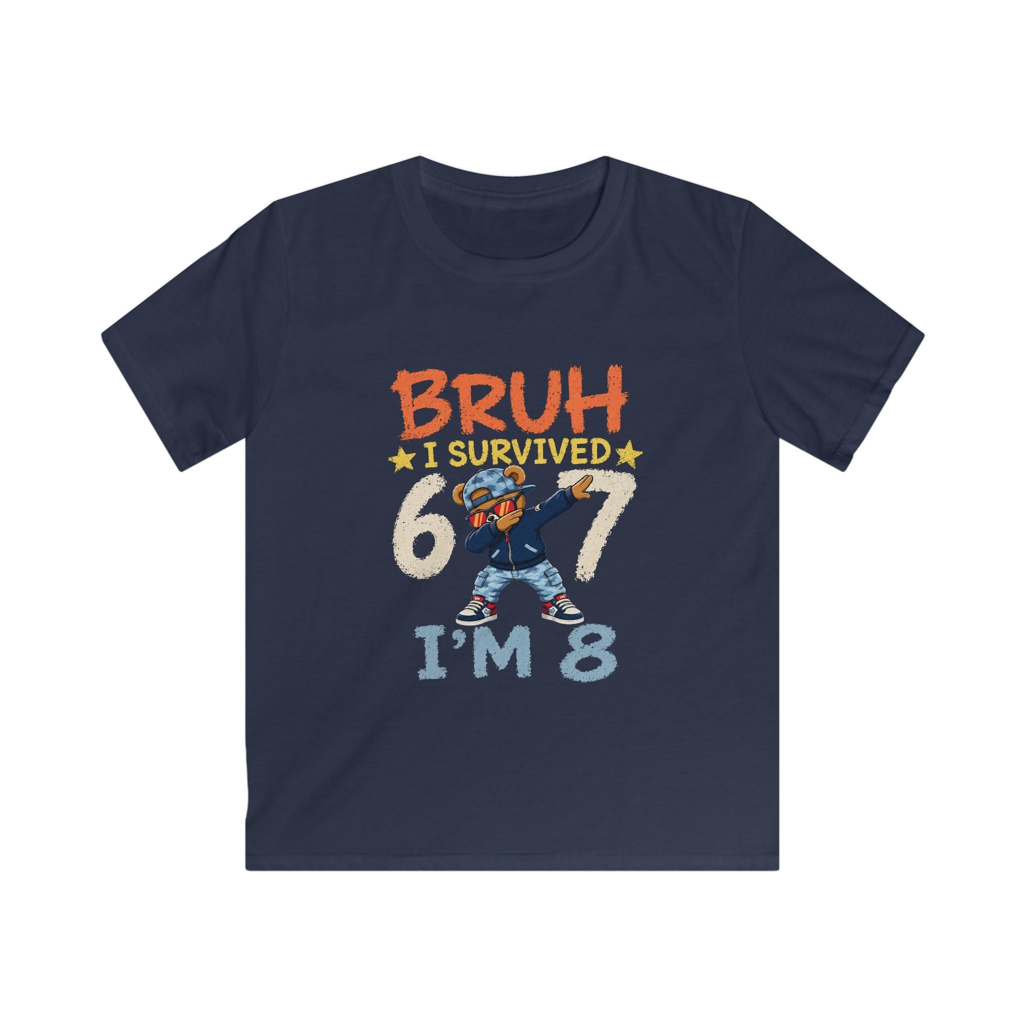 “Bruh I Survived 6/7 I’m 8” Funny Birthday Tee for Boys