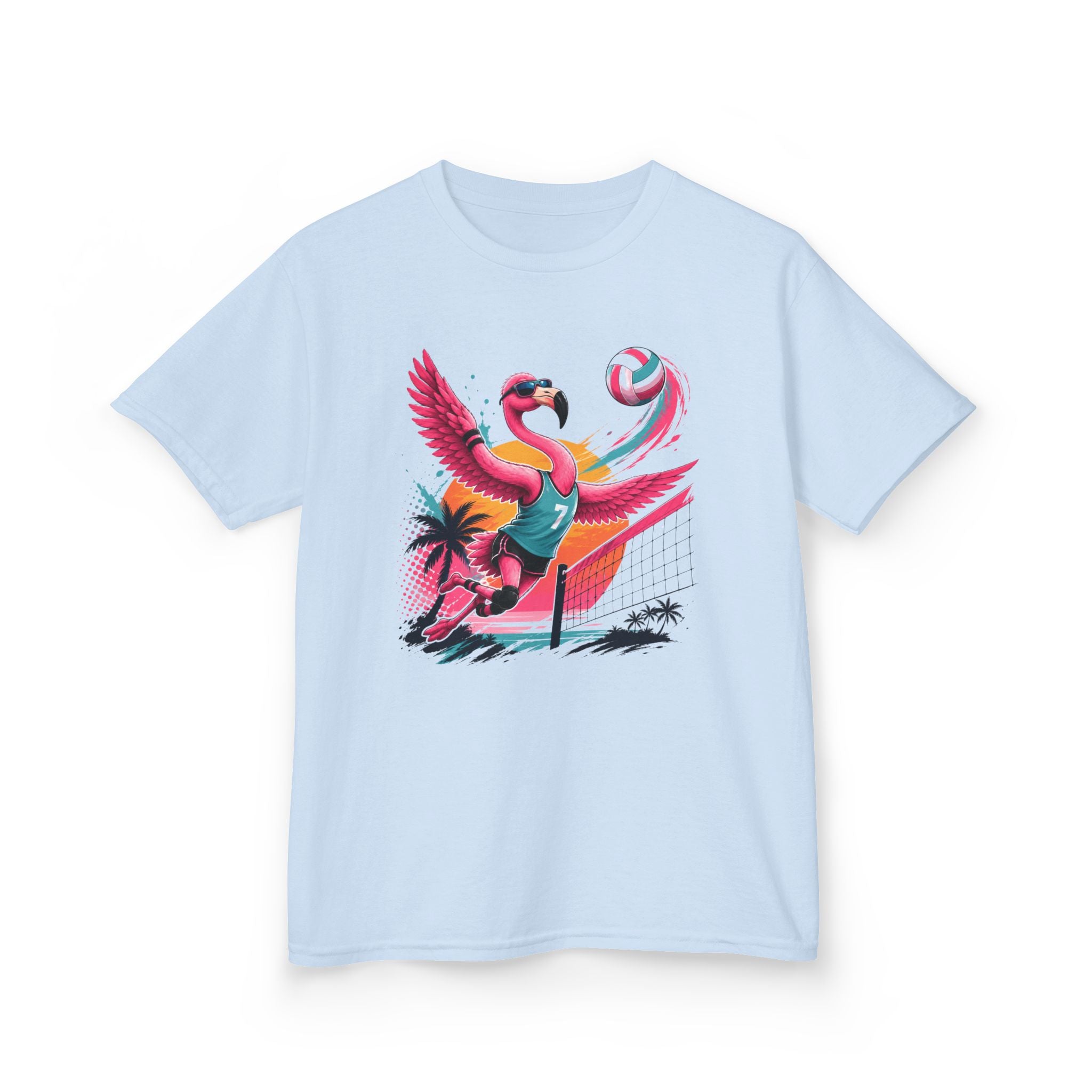 Volleyball Flamingo T-Shirt | Beach Volleyball Flamingo Graphic | Funny Summer Sports Tee | Volleyball Player Gift | Tropical Athlete Shirt