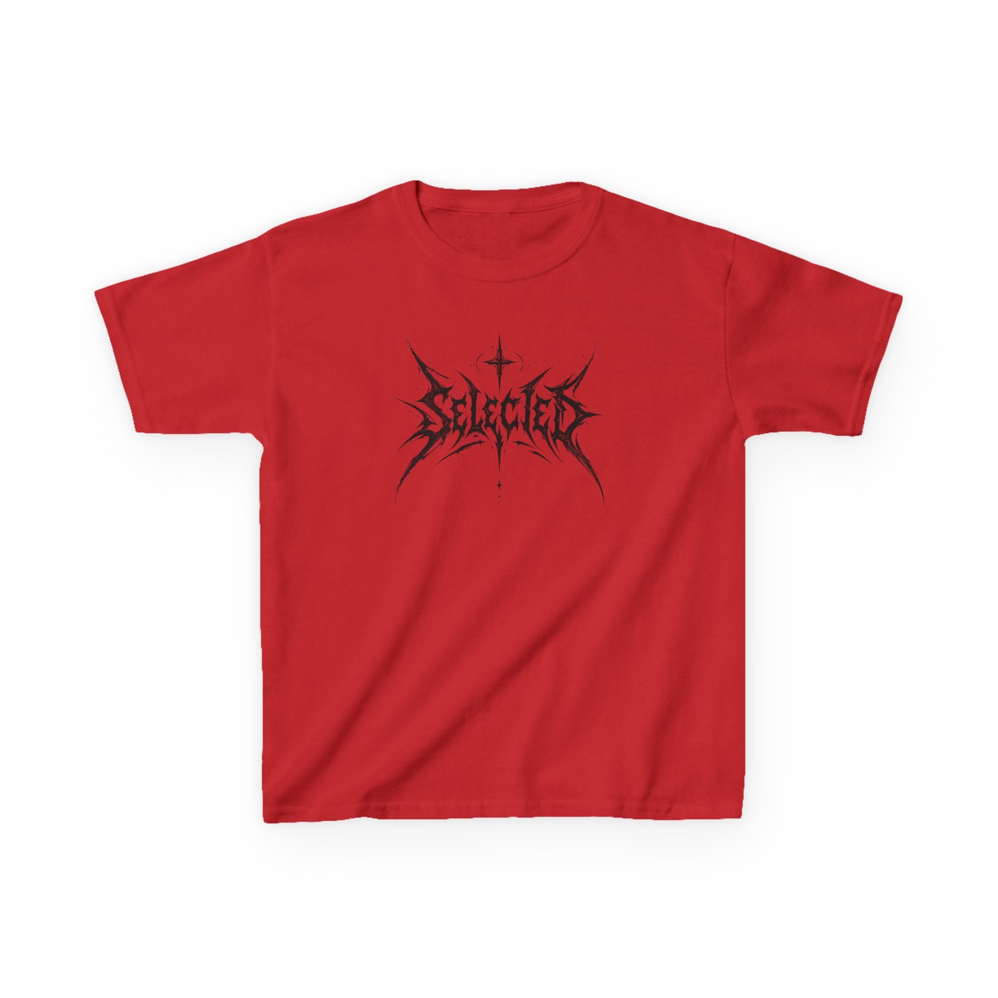 Kids Tee 'Selected' Black Metal Logo Boys and Girls Graphic Tees