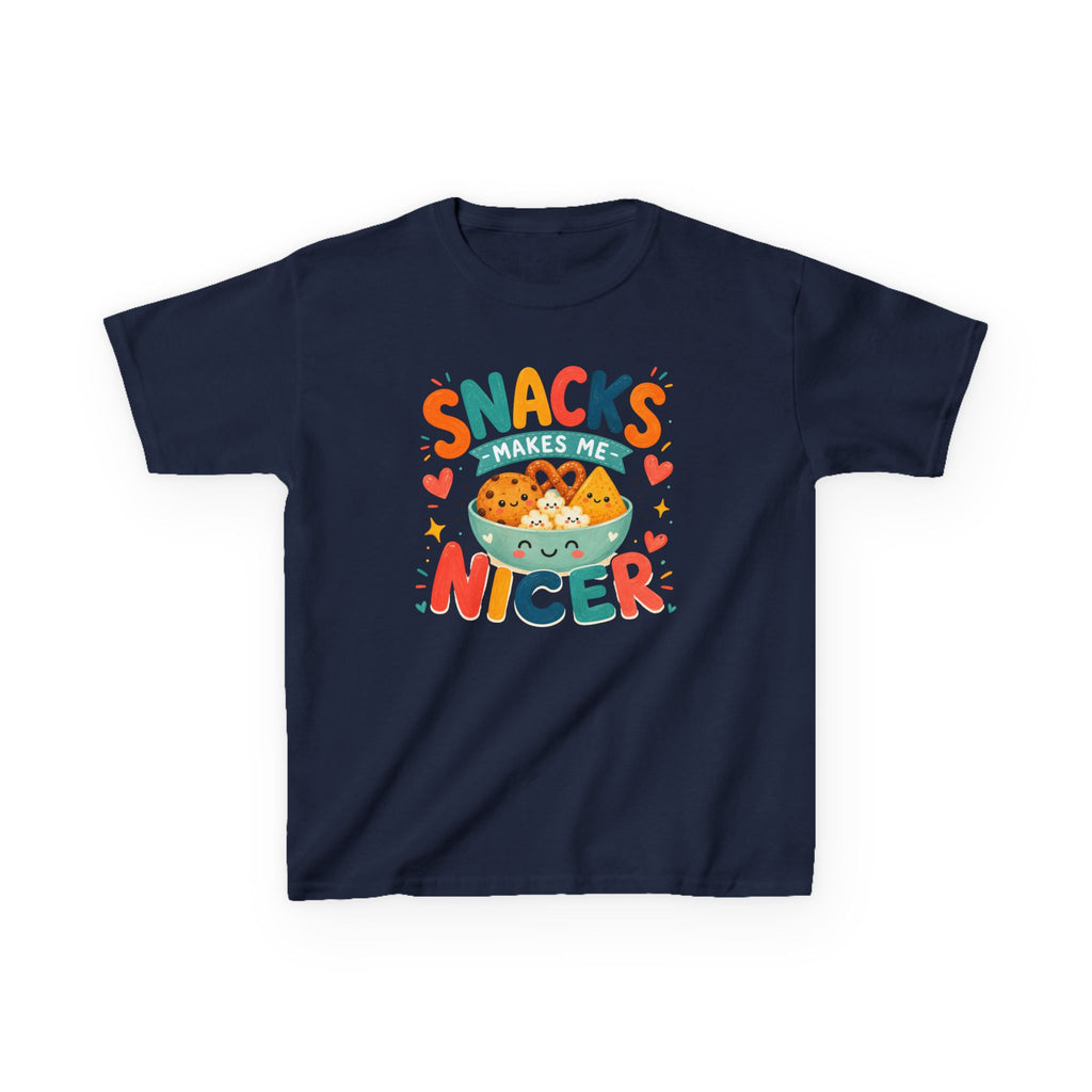 Cute Kids T-Shirt "Snacks Make Me Nicer" Cute Snack Monster Tee