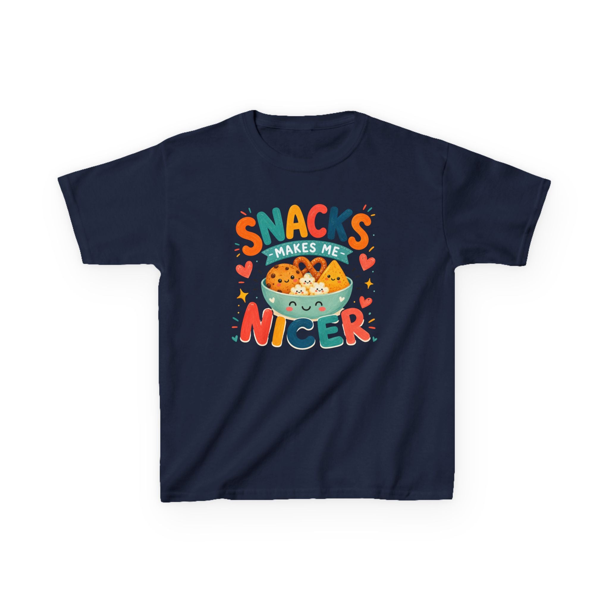 Cute Kids T-Shirt "Snacks Make Me Nicer" Cute Snack Monster Tee