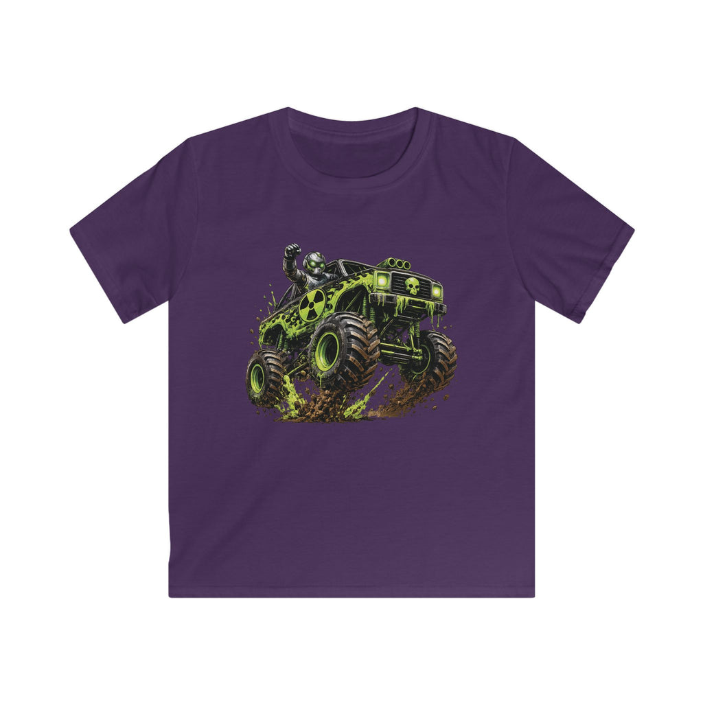 Boys Monster Truck T‑Shirt Green Mud Splash Off‑Road Tee