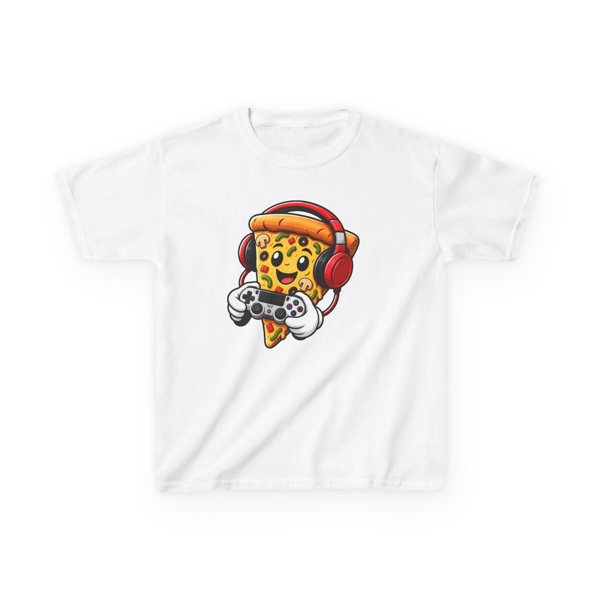 "Pizza Powered" Graphic kids Gamer T-Shirt Design