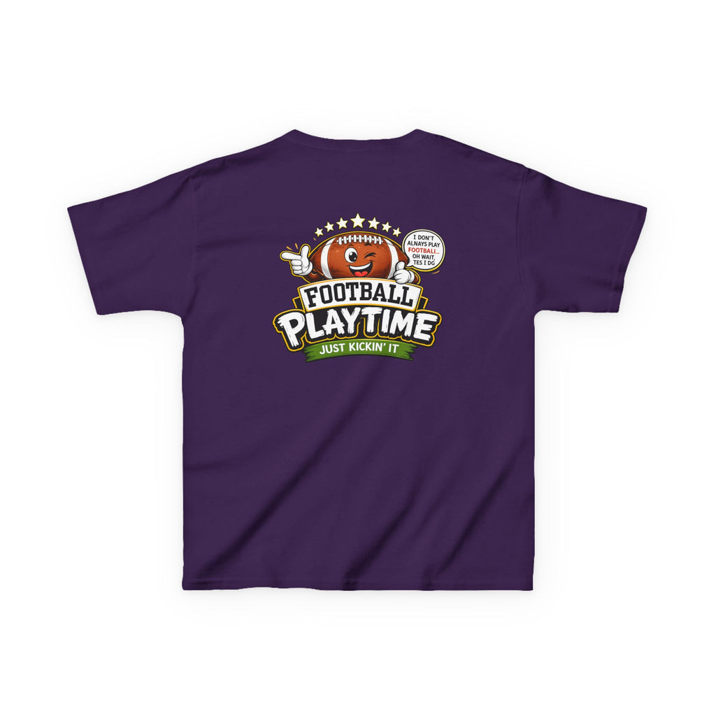 Football Playtime – Just Kickin' It | Funny Football Cartoon Mascot sports Graphic Tee