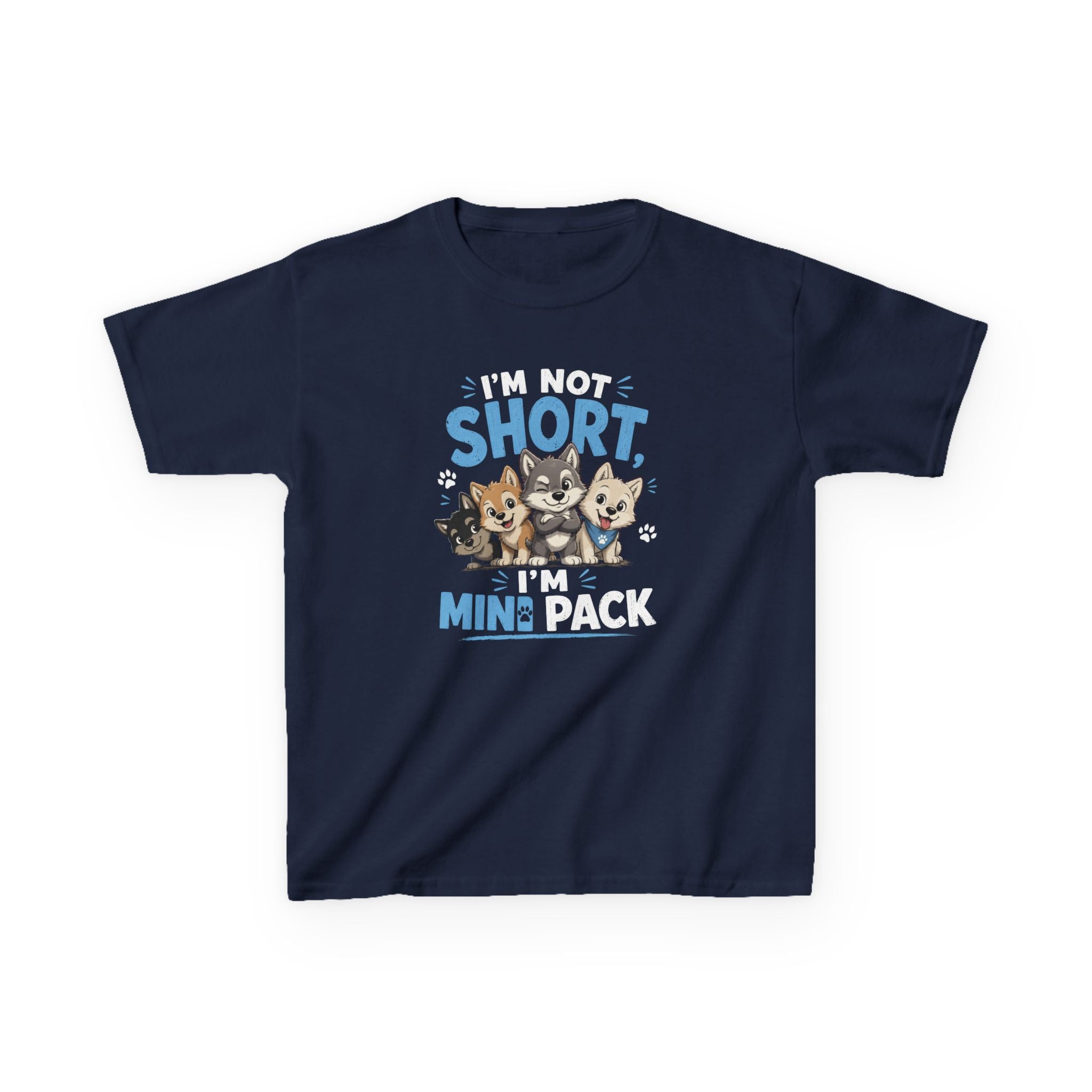 Kids Tee "I'm Not Short, I'm Mini Pack" Cute Husky Puppy Shirt