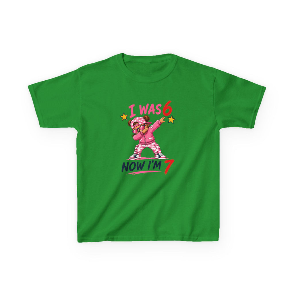 " I was 6 Now I'm 7" Girls Graphic kids Birthday T-Shirt Design