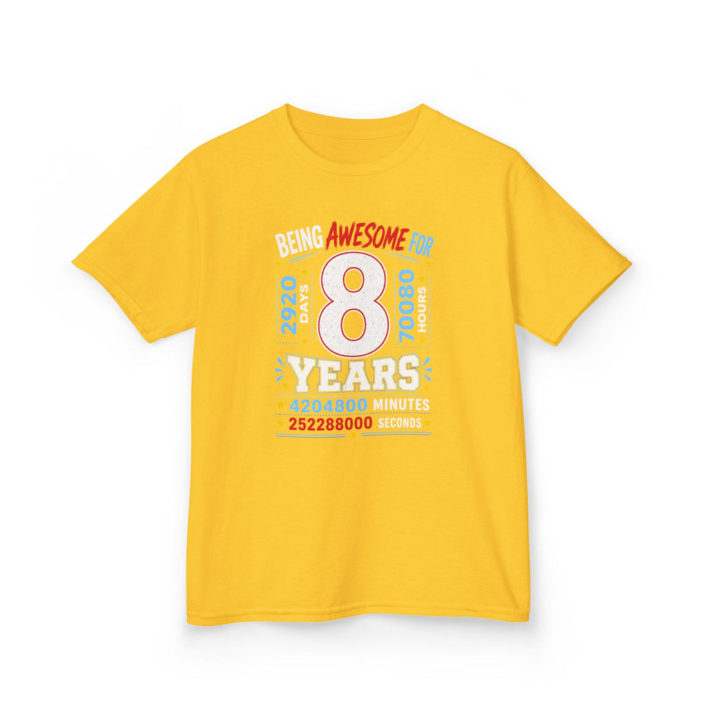 " Being Awesome For 8 Years" Graphic kids Birthday T-Shirt Design