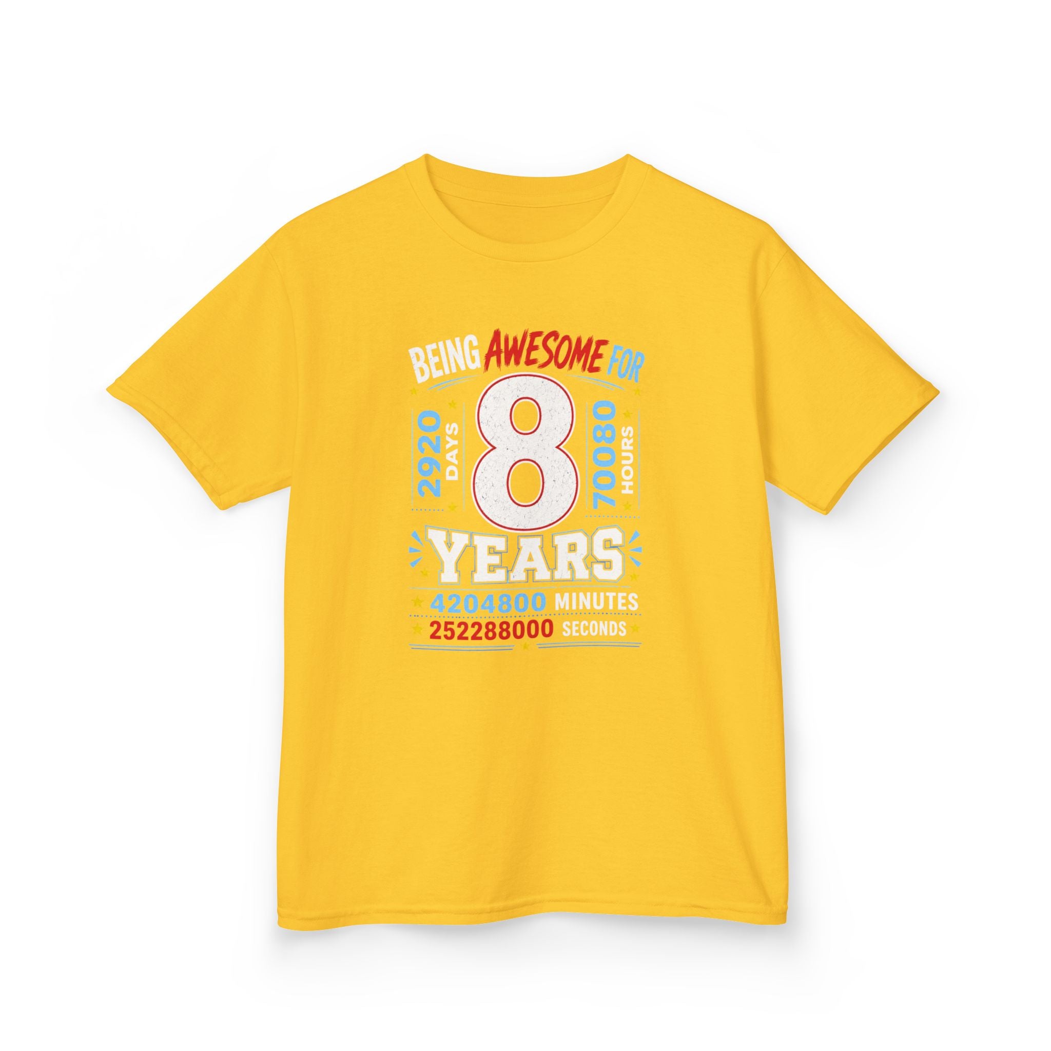" Being Awesome For 8 Years" Graphic kids Birthday T-Shirt Design