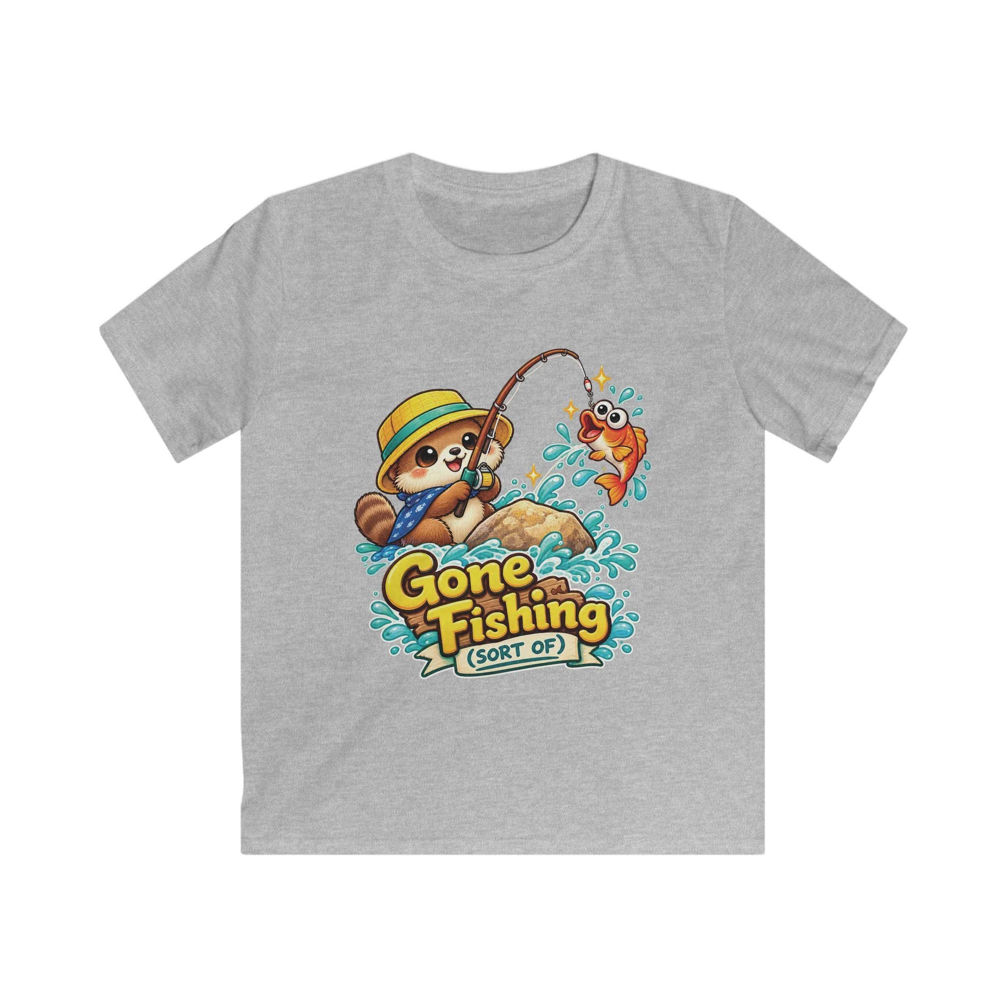 Kids Tee Cute Bear 'Gone Fishing' Graphic Tee for Boys & Girls