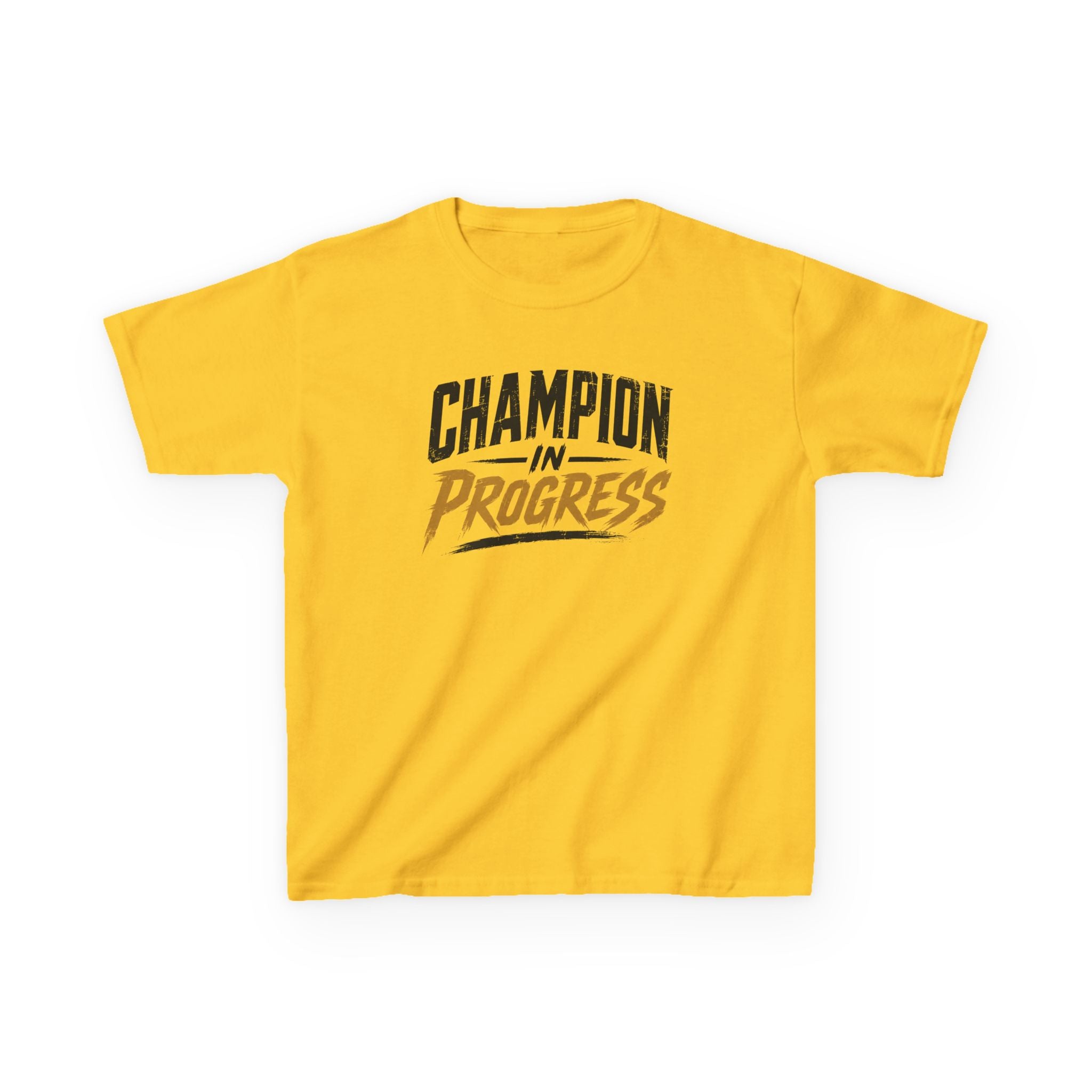 Champion in Progress I Motivational Kids T-Shirt | Athletic Sports Typography Graphic Tee