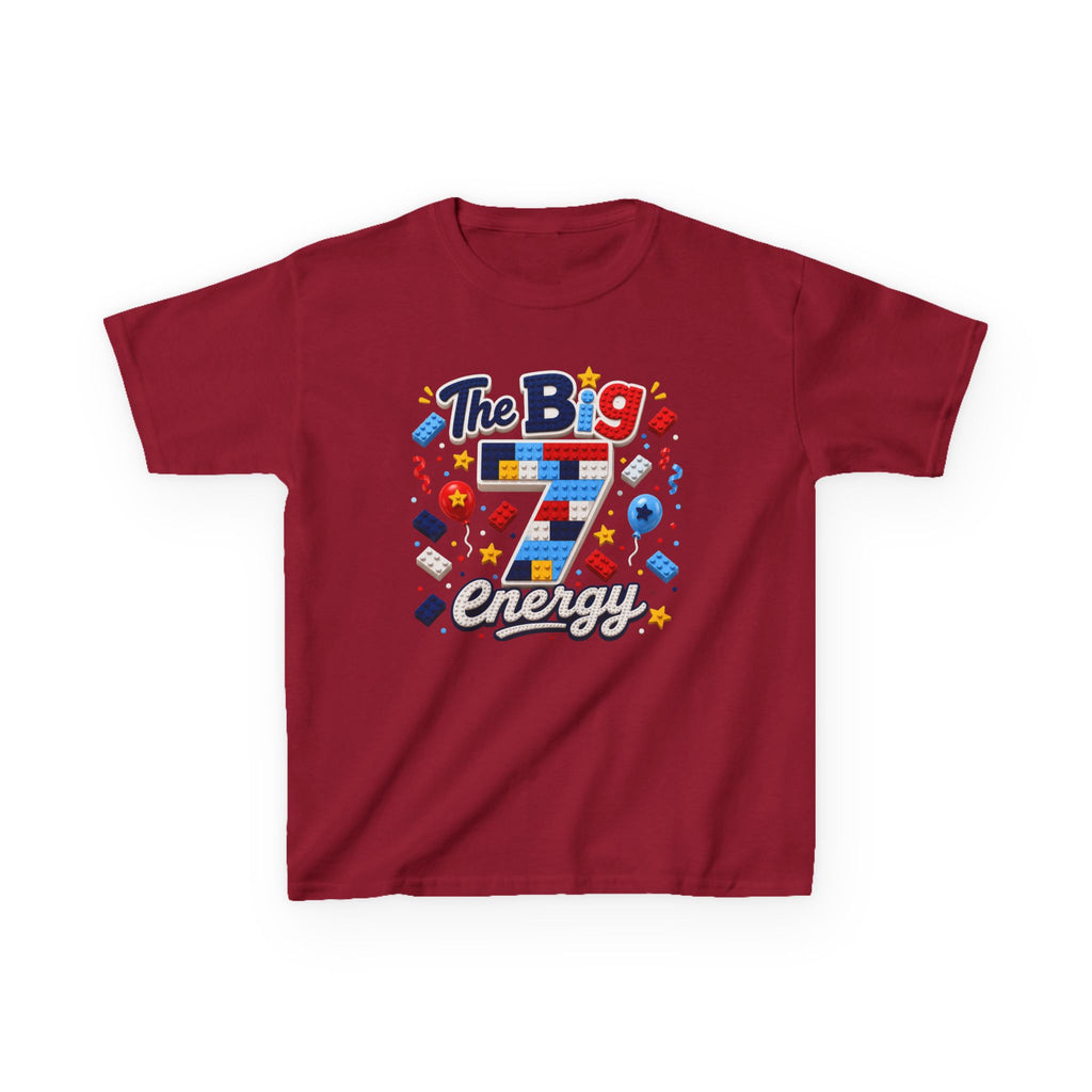 "The Big 7 Energy" Graphic kids Birthday T-Shirt Design
