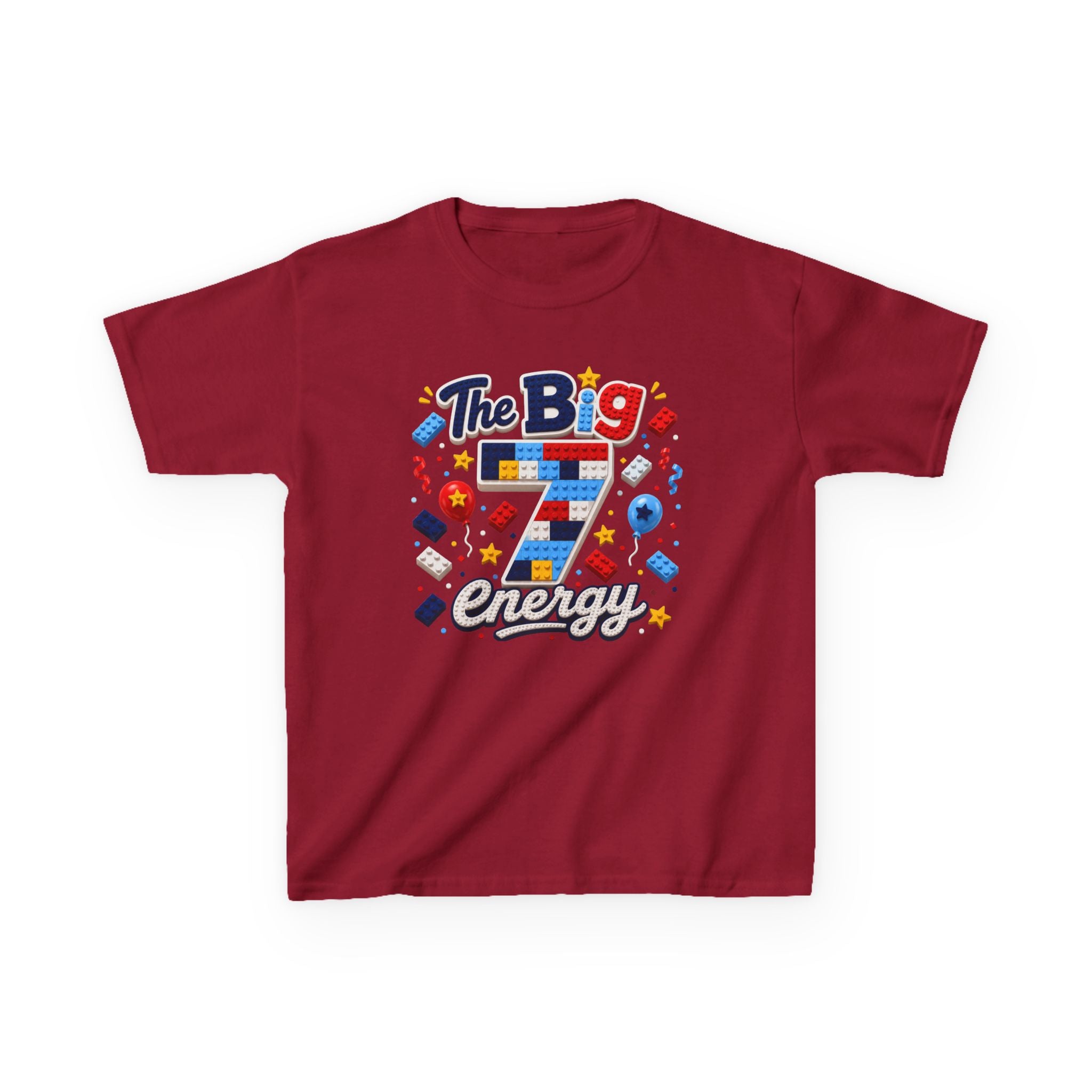 "The Big 7 Energy" Graphic kids Birthday T-Shirt Design