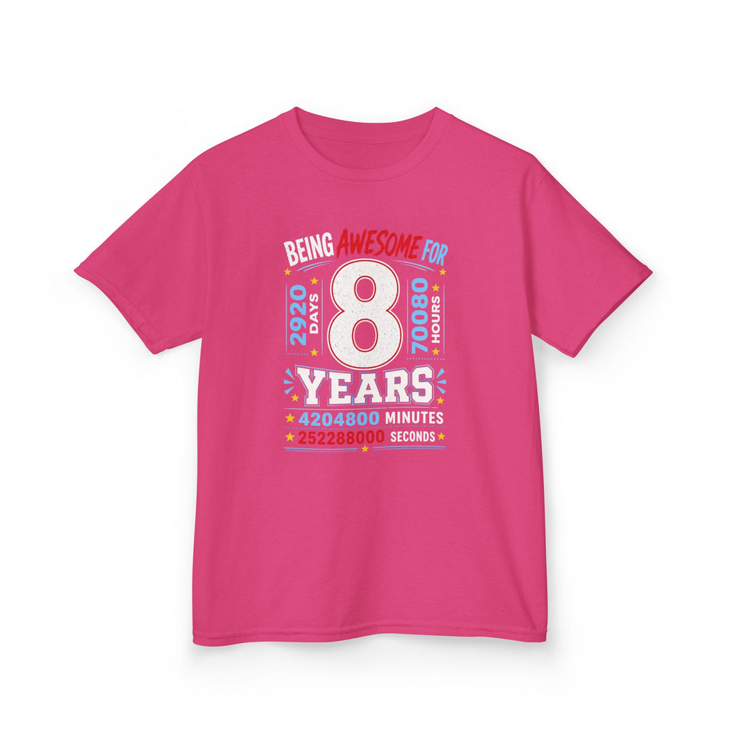 " Being Awesome For 8 Years" Graphic kids Birthday T-Shirt Design