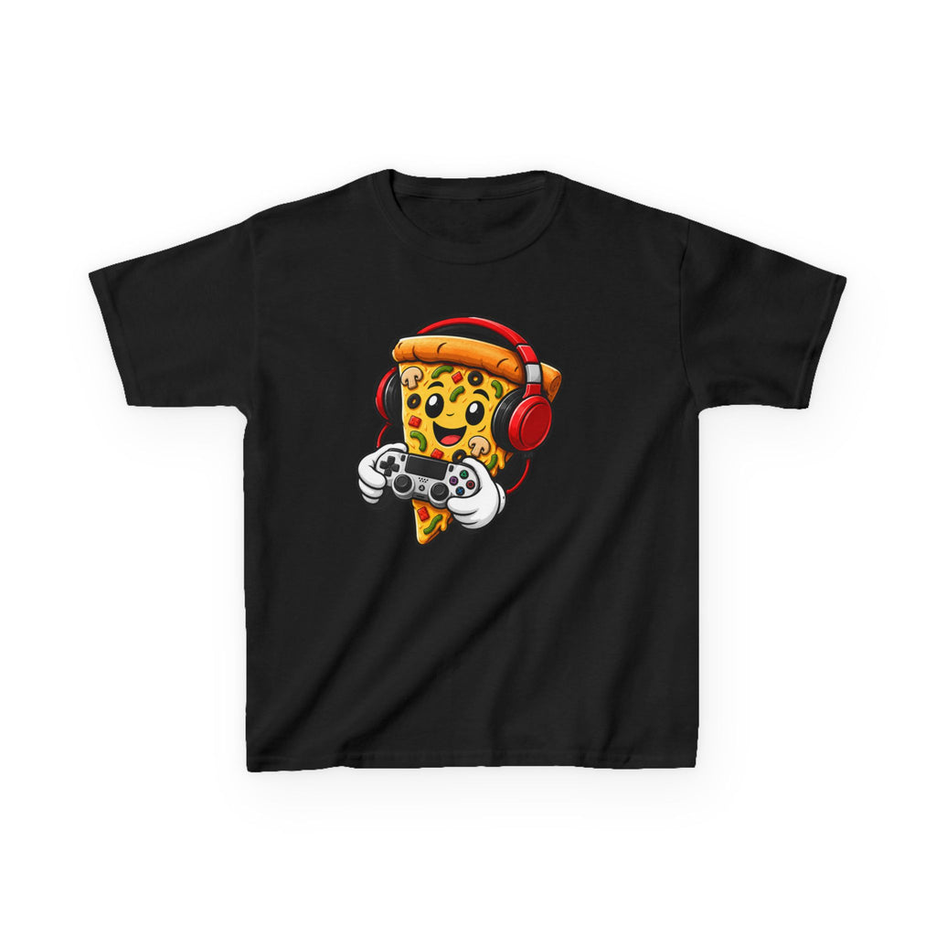 "Pizza Powered" Graphic kids Gamer T-Shirt Design