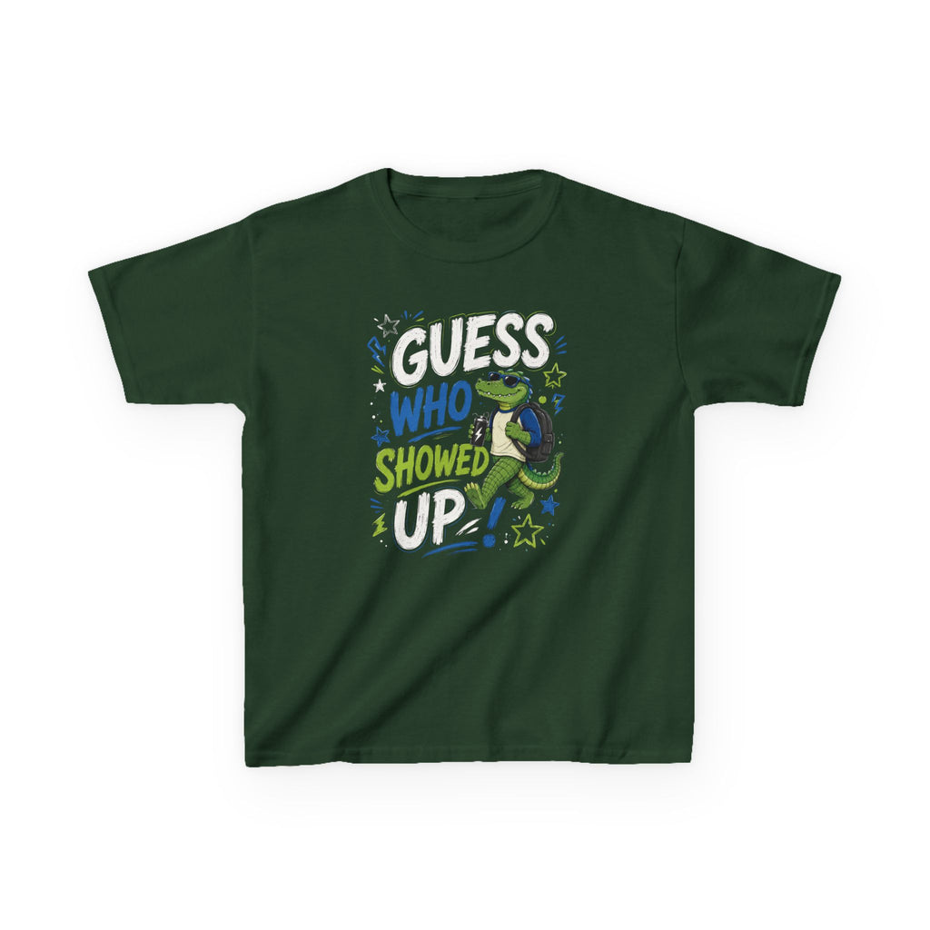 "Guess who showed up" Funny Graphic T-Shirt Design