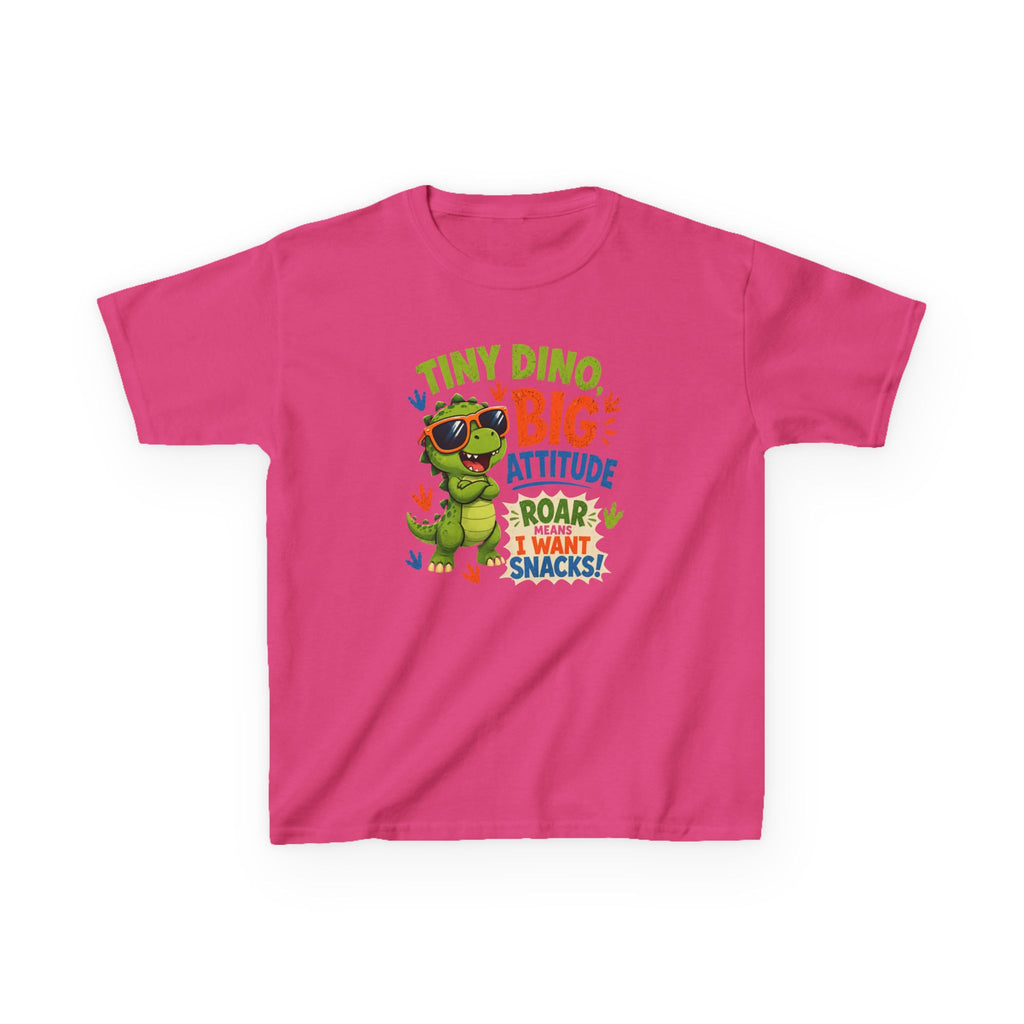 Kids T-Shirt "Tiny Dino, Big Attitude: Roar I Want Snacks" Cute Dino Tee