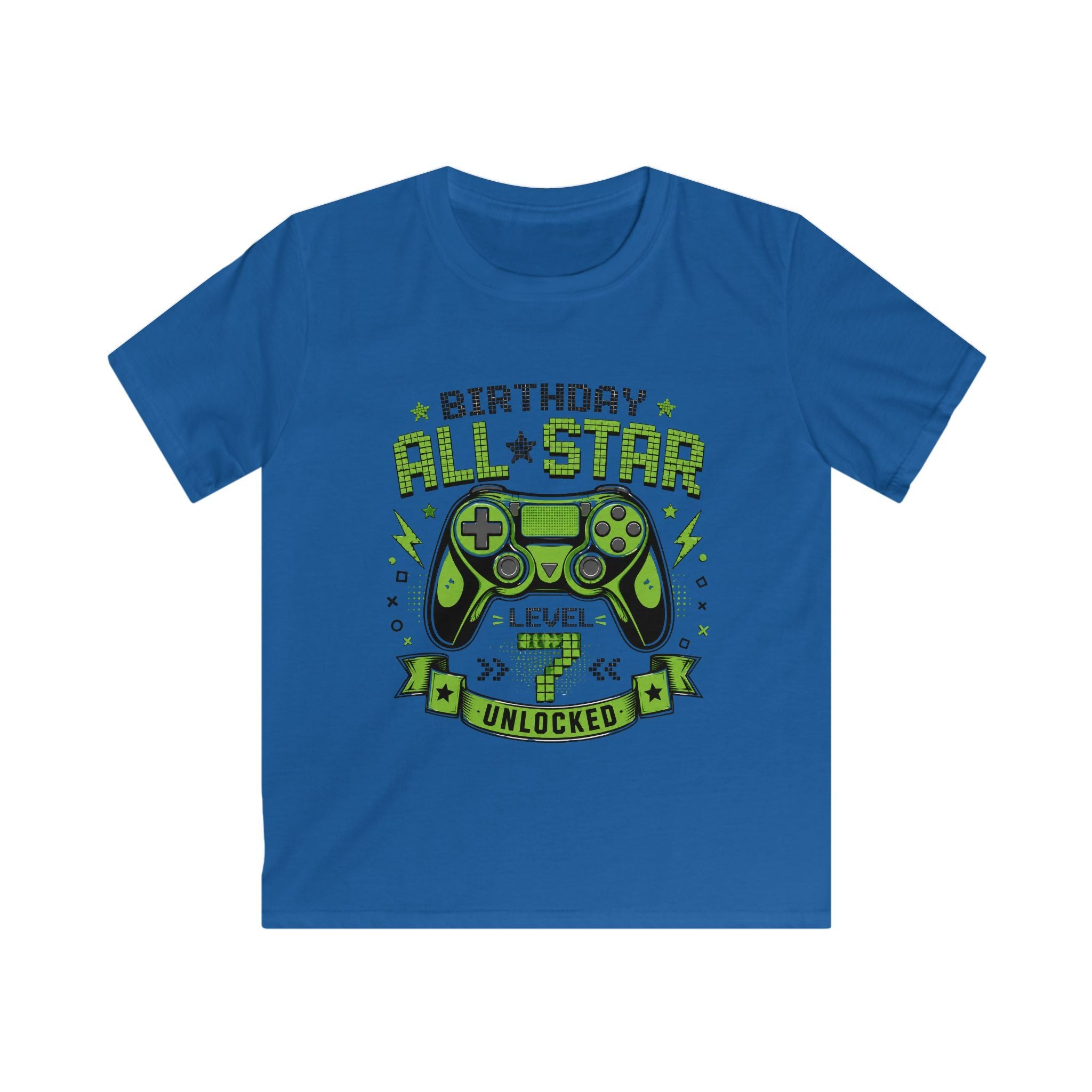 Kids T‑Shirt "Birthday All Star: Level Unlocked" Video Game Controller Tee