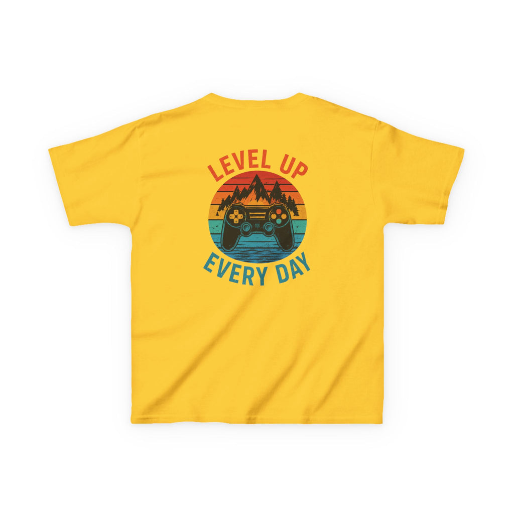 Kids Tee "Level Up Every Day" Retro Gamer Graphic